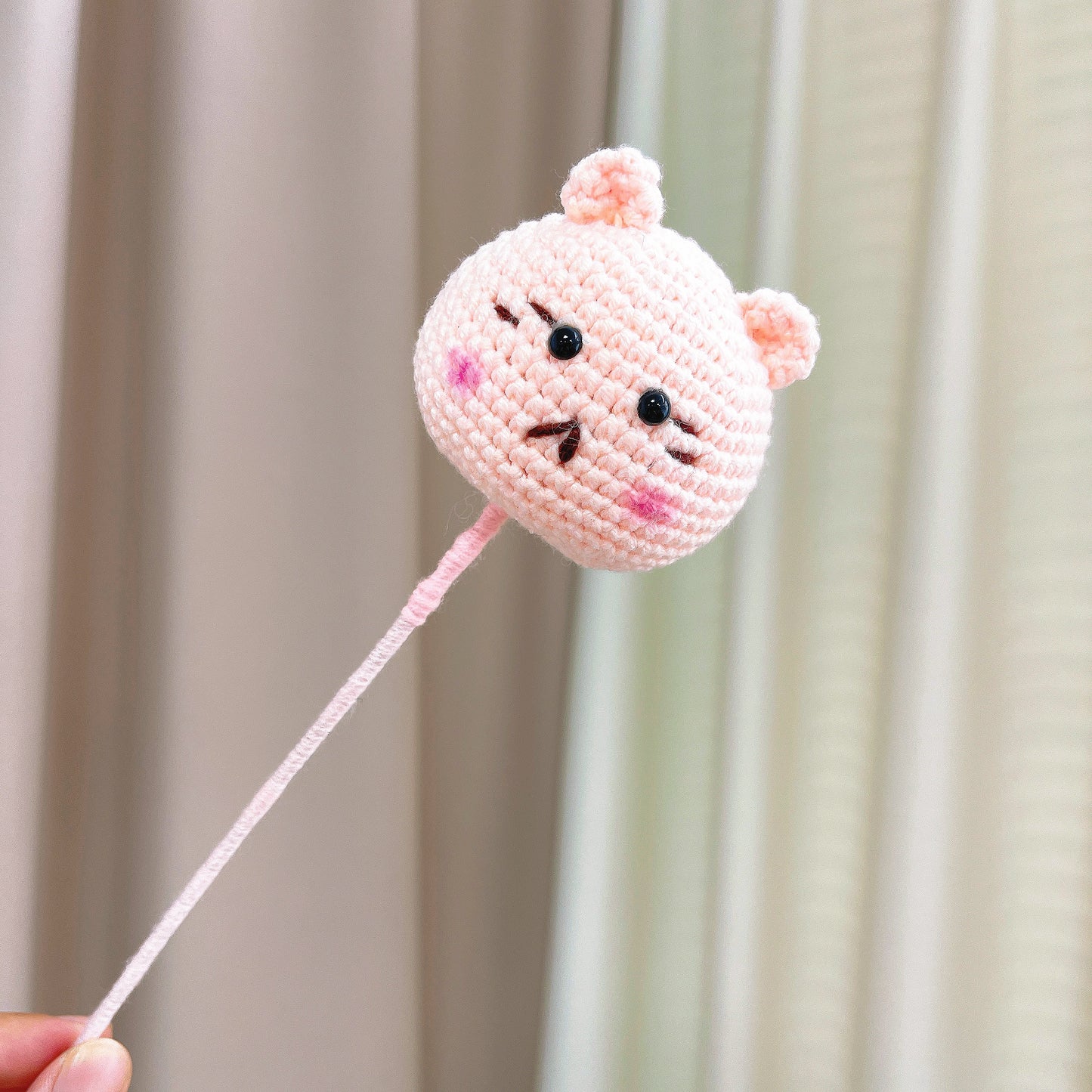 Pink Series Crochet Flower Graduation Handmade Bouquet - Includes Cat Head, Little Girl, Tulips, Roses, Daisies & More | Perfect for Gifts, Home Decor, Weddings & Allergies Hay Fever Friendly