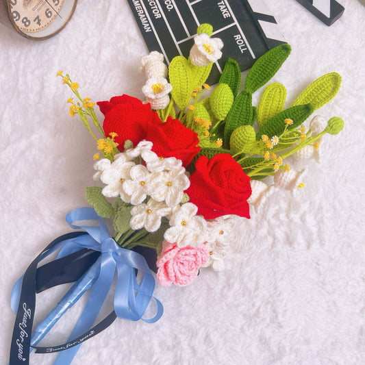 鉤針編織花卉手持婚禮捧花——可客製化個性化的新娘用環保婚禮攝影及匠人風格慶典裝飾