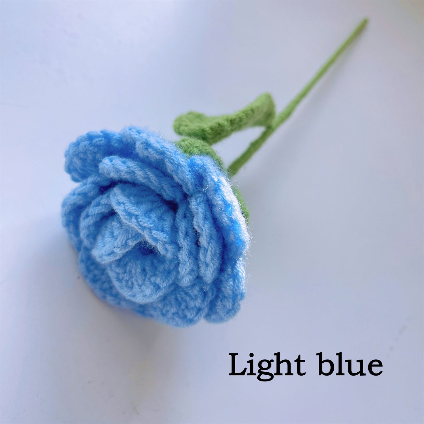 手工鉤織外翻玫瑰——毛線精製,家居裝飾,禮物首選,浪漫迷人,象徵之花,仿真花卉,情人節佳選