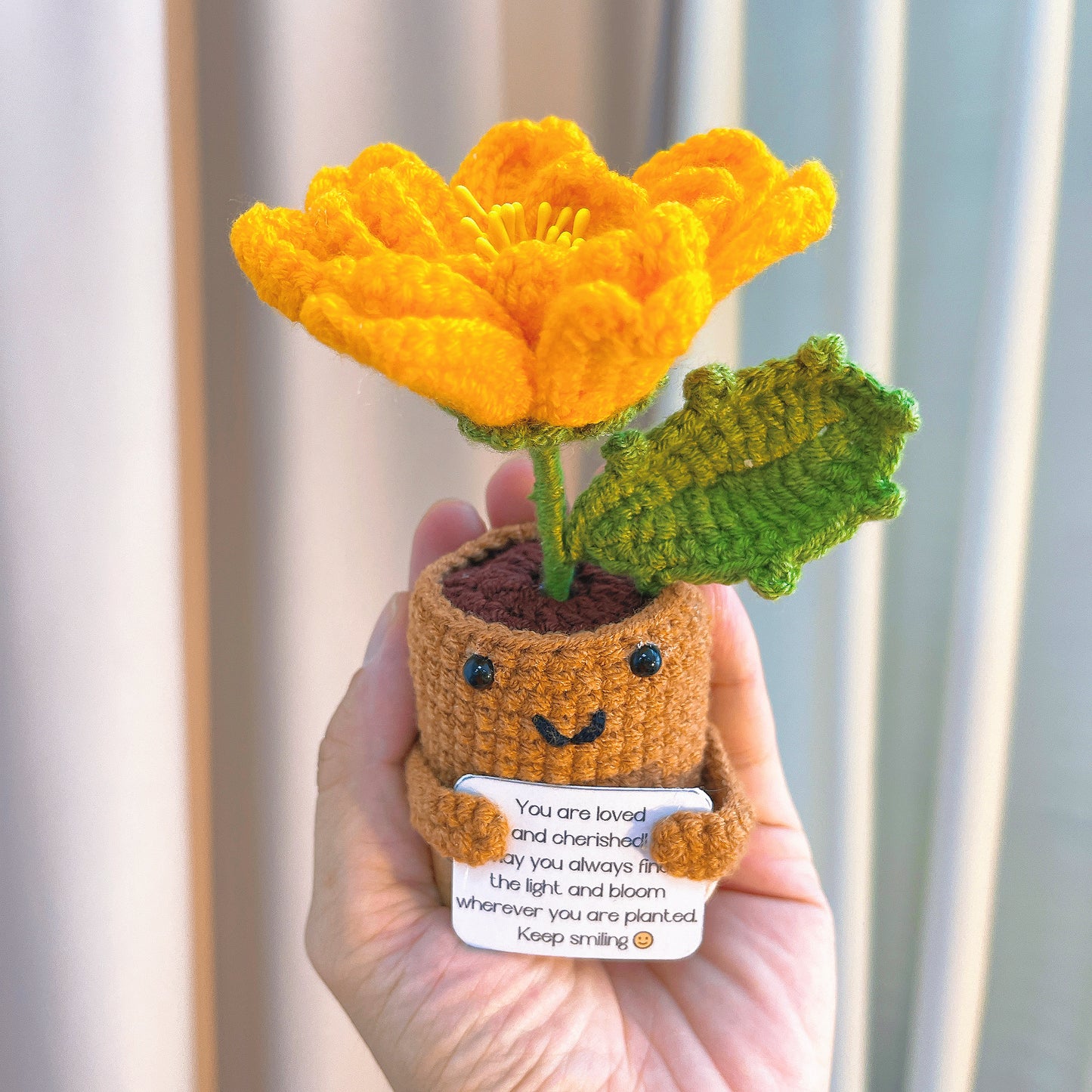 10月誕生花 萬壽菊花束 - 手鉤單枝生日花禮(附節慶包裝)