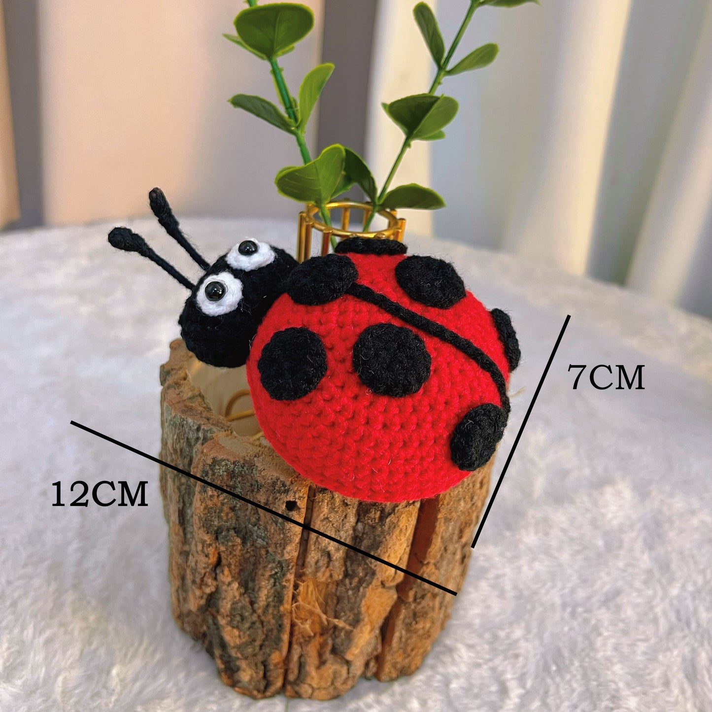Handmade Crochet Ladybug Amigurumi – Lively Eyes & Realistic Antennae – Lifelike & Detailed – Fits Any Bouquet – Allergy-Friendly Alternative to Fresh Flowers – Perfect Gift for Weddings, Mother's Day, Valentine's Day, Spring, Birthdays, Get Well Soon - The Bloom Crafter