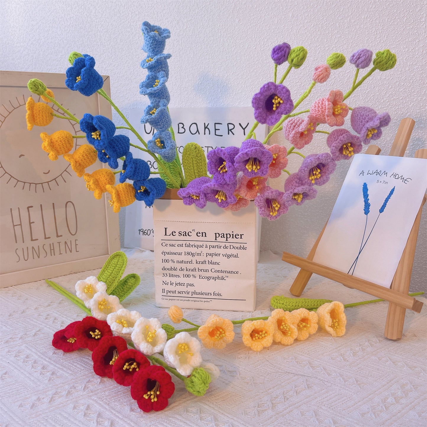 五月誕生花鈴蘭花束-手工鉤編單莖生日花