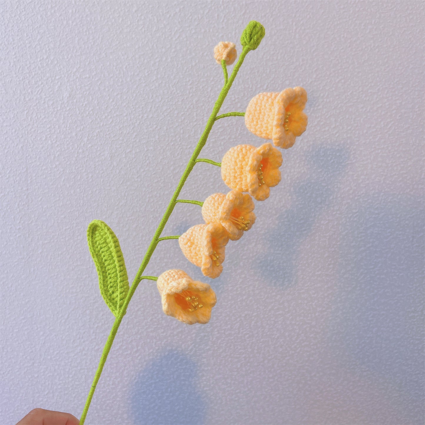 五月誕生花鈴蘭花束-手工鉤編單莖生日花