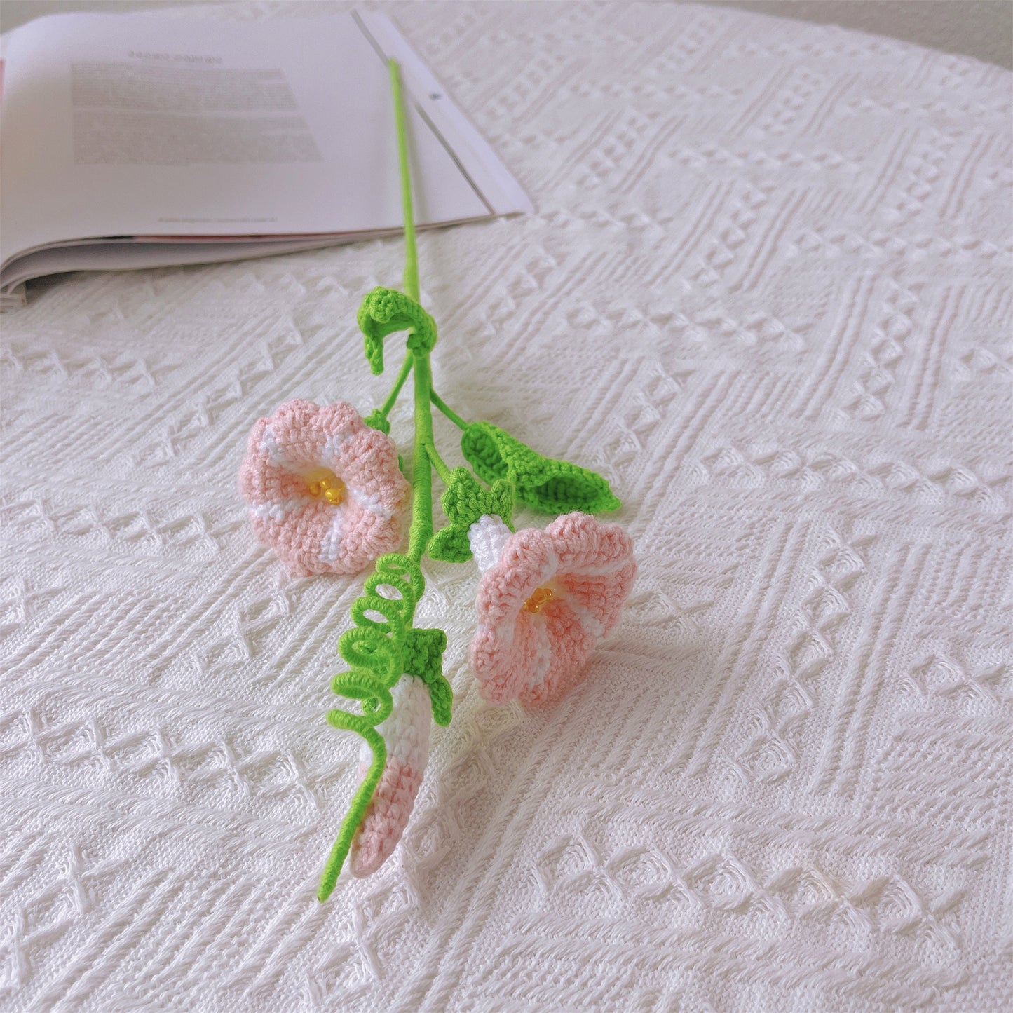 Morning Glory Dream: Handcrafted Crochet Morning Glory Stake for Whimsical Garden Decor