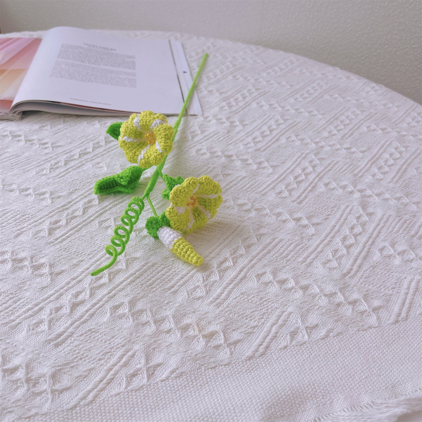 Morning Glory Dream: Handcrafted Crochet Morning Glory Stake for Whimsical Garden Decor