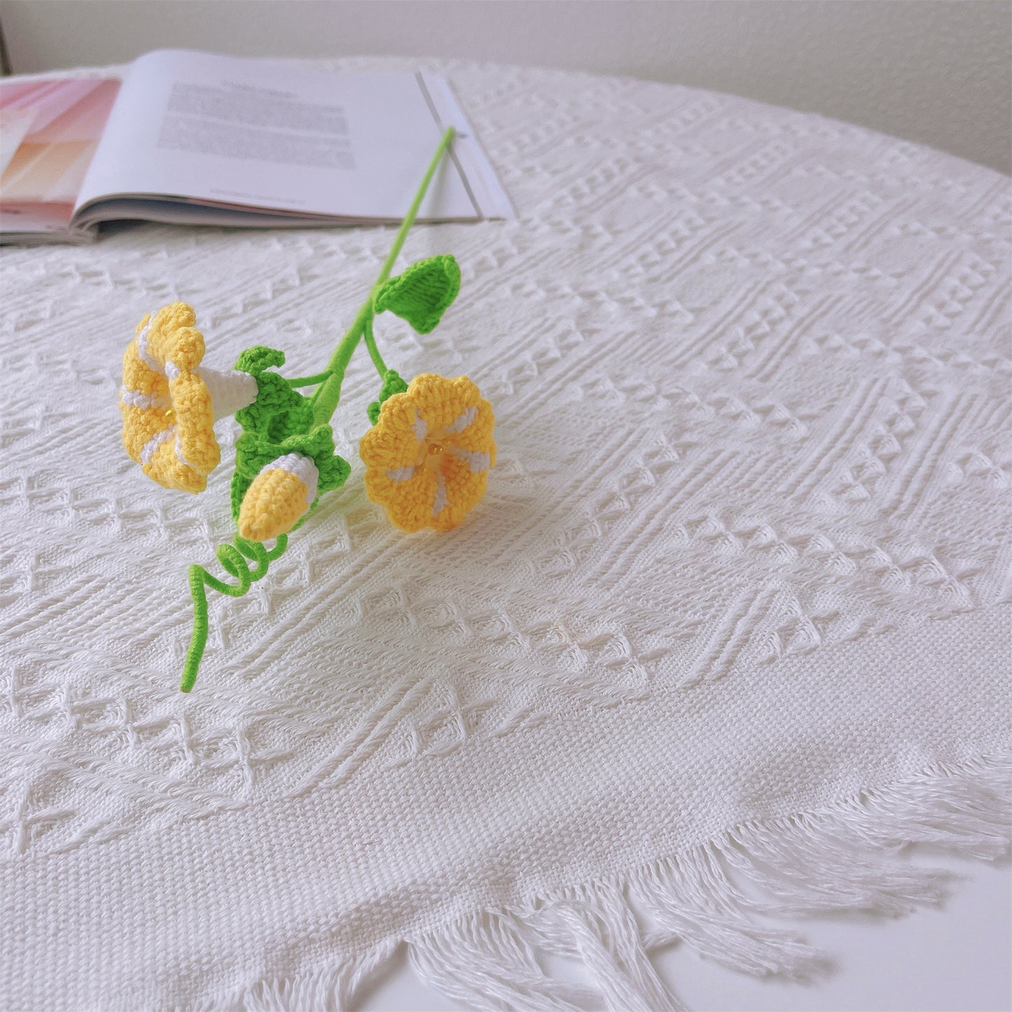 Morning Glory Dream: Handcrafted Crochet Morning Glory Stake for Whimsical Garden Decor
