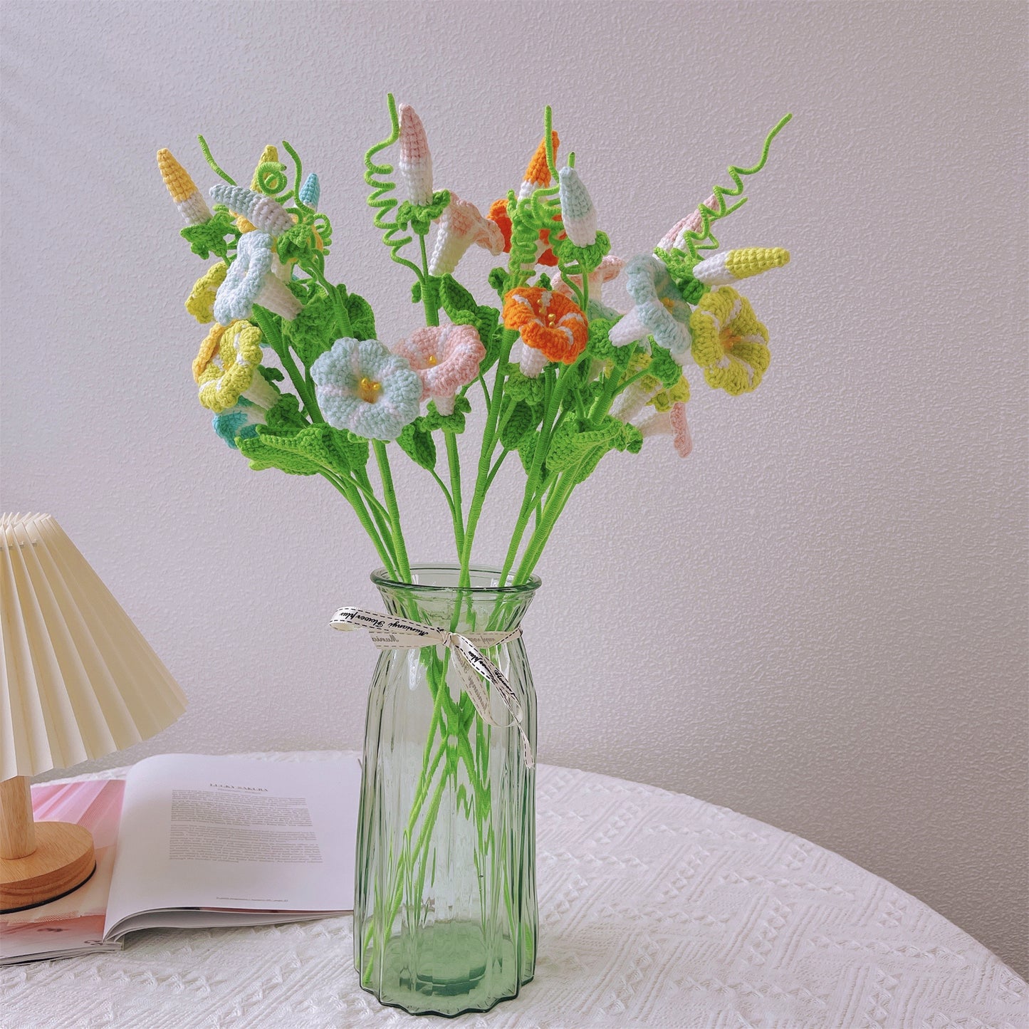 Morning Glory Dream: Handcrafted Crochet Morning Glory Stake for Whimsical Garden Decor