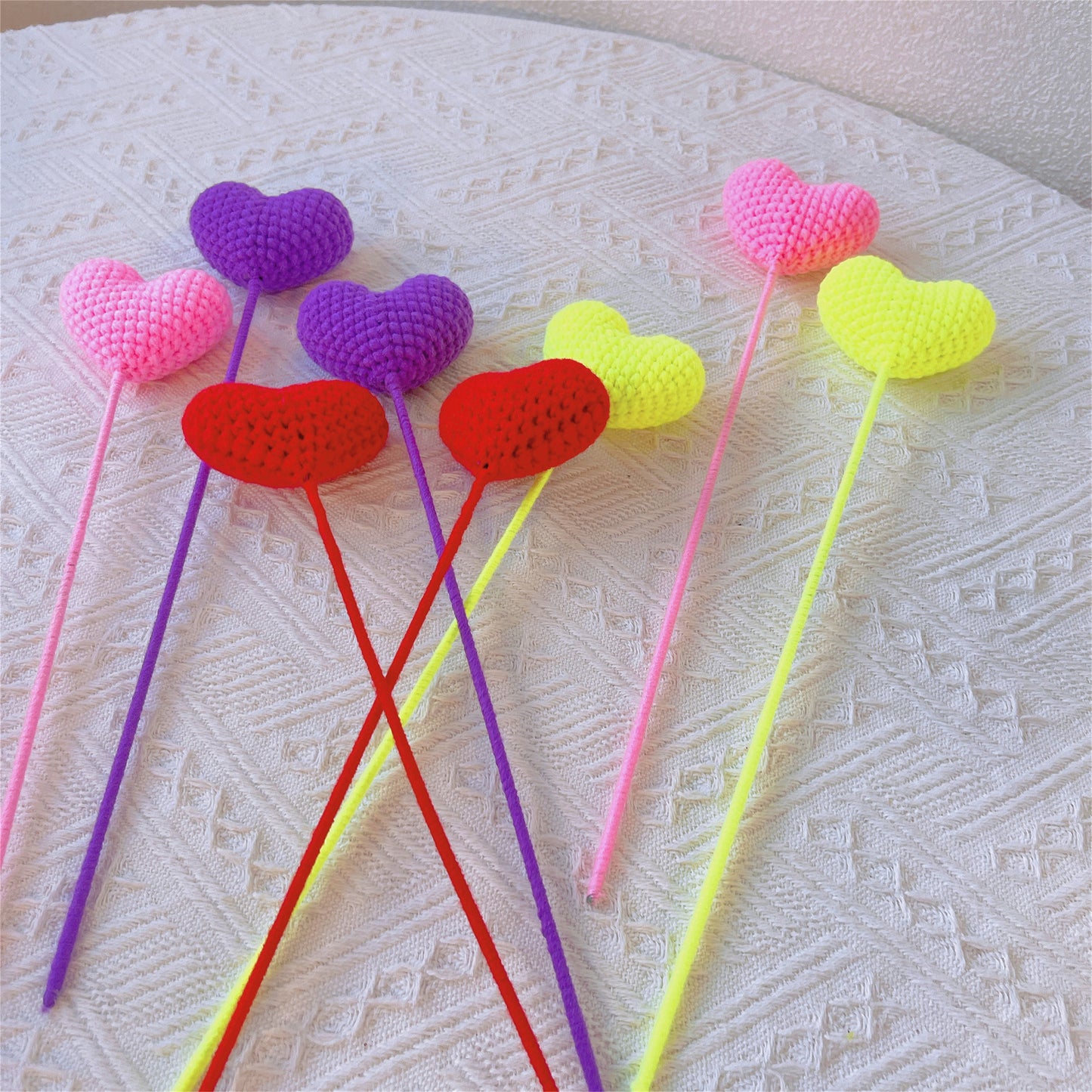Heartfelt Love: Handcrafted Crochet Heart-Shaped Stake for a Meaningful Garden Decor and Gift