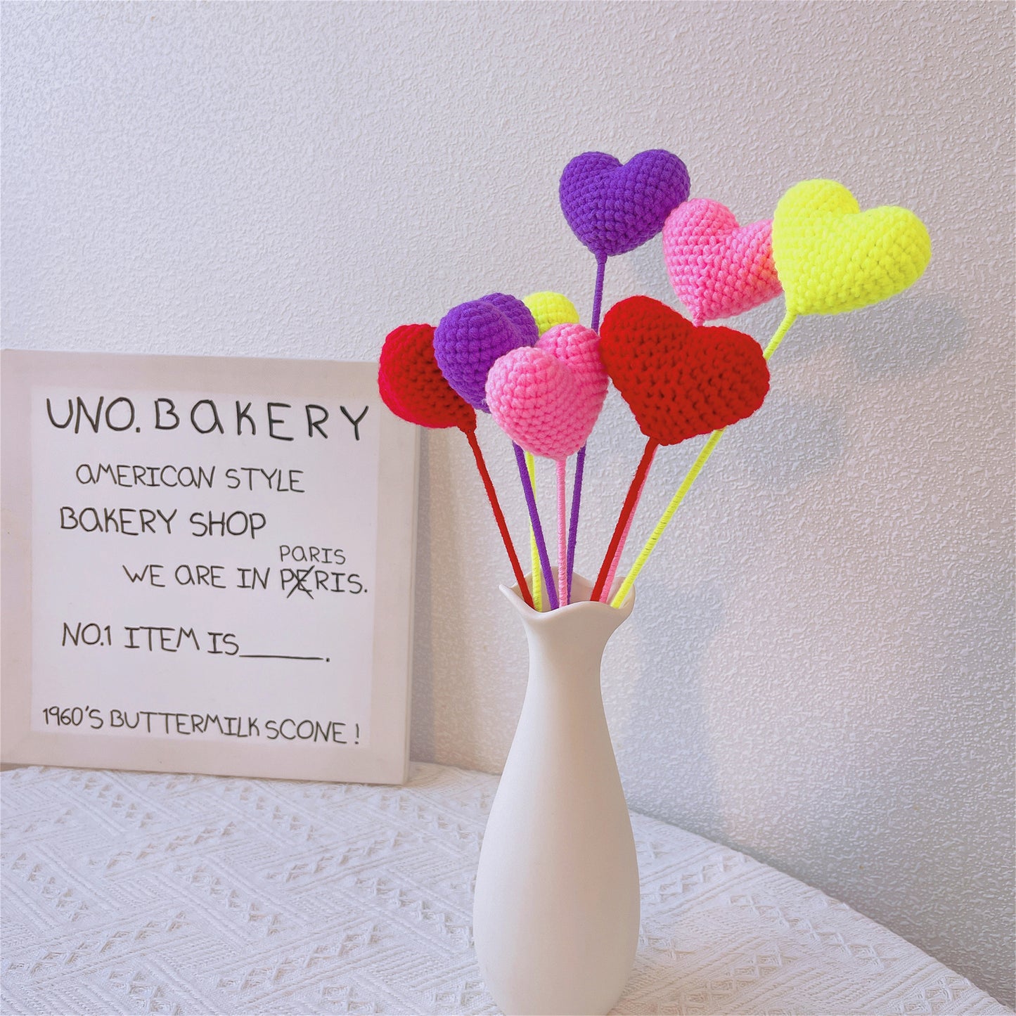 Heartfelt Love: Handcrafted Crochet Heart-Shaped Stake for a Meaningful Garden Decor and Gift