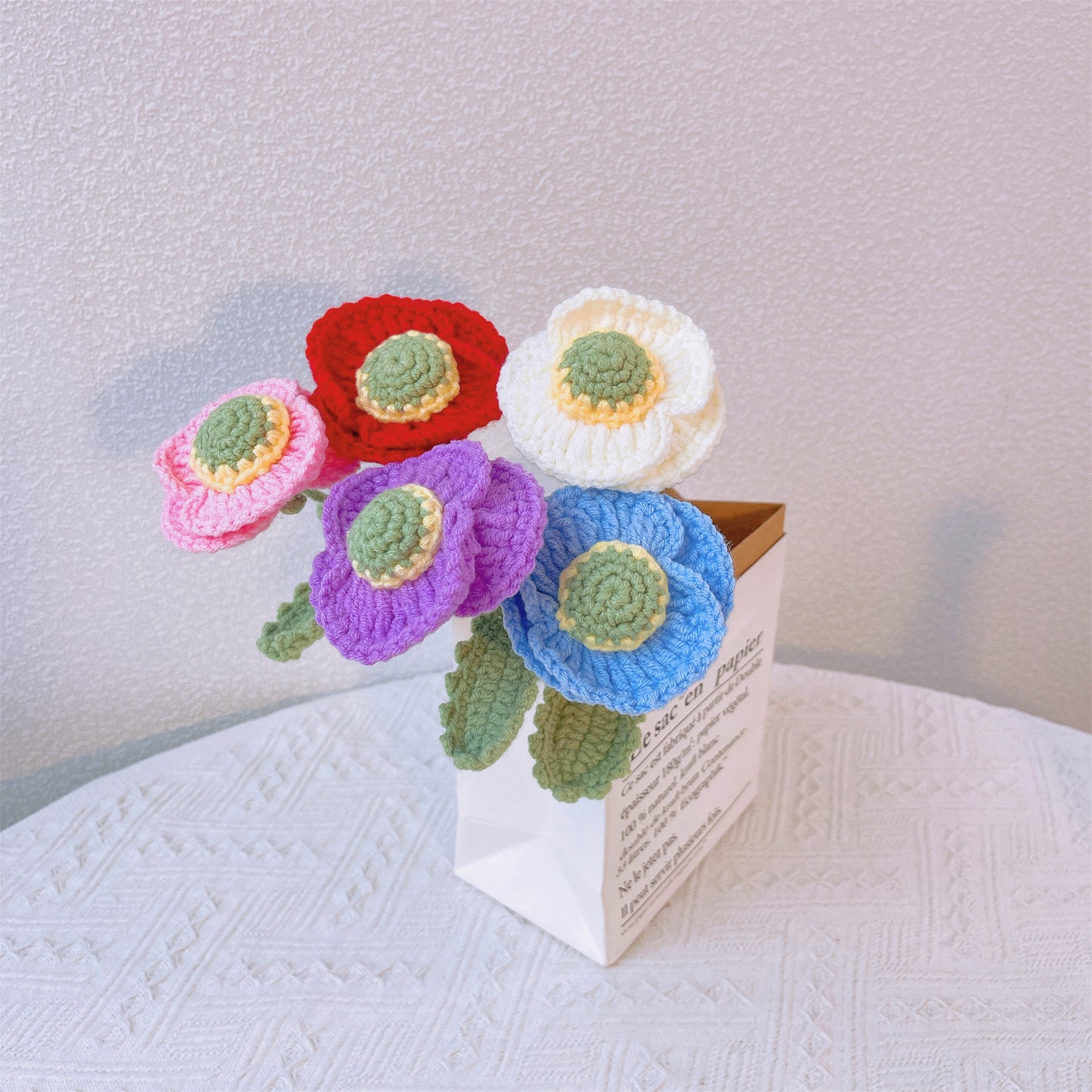 Poppy Passion: Handcrafted Crochet Coquelicot Stake for a Bold Garden Decor