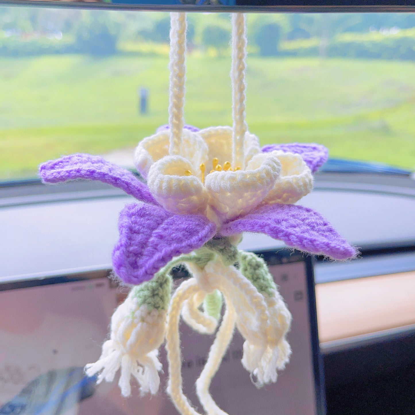 Colorado Blue Columbine Crochet Hanging Ornament