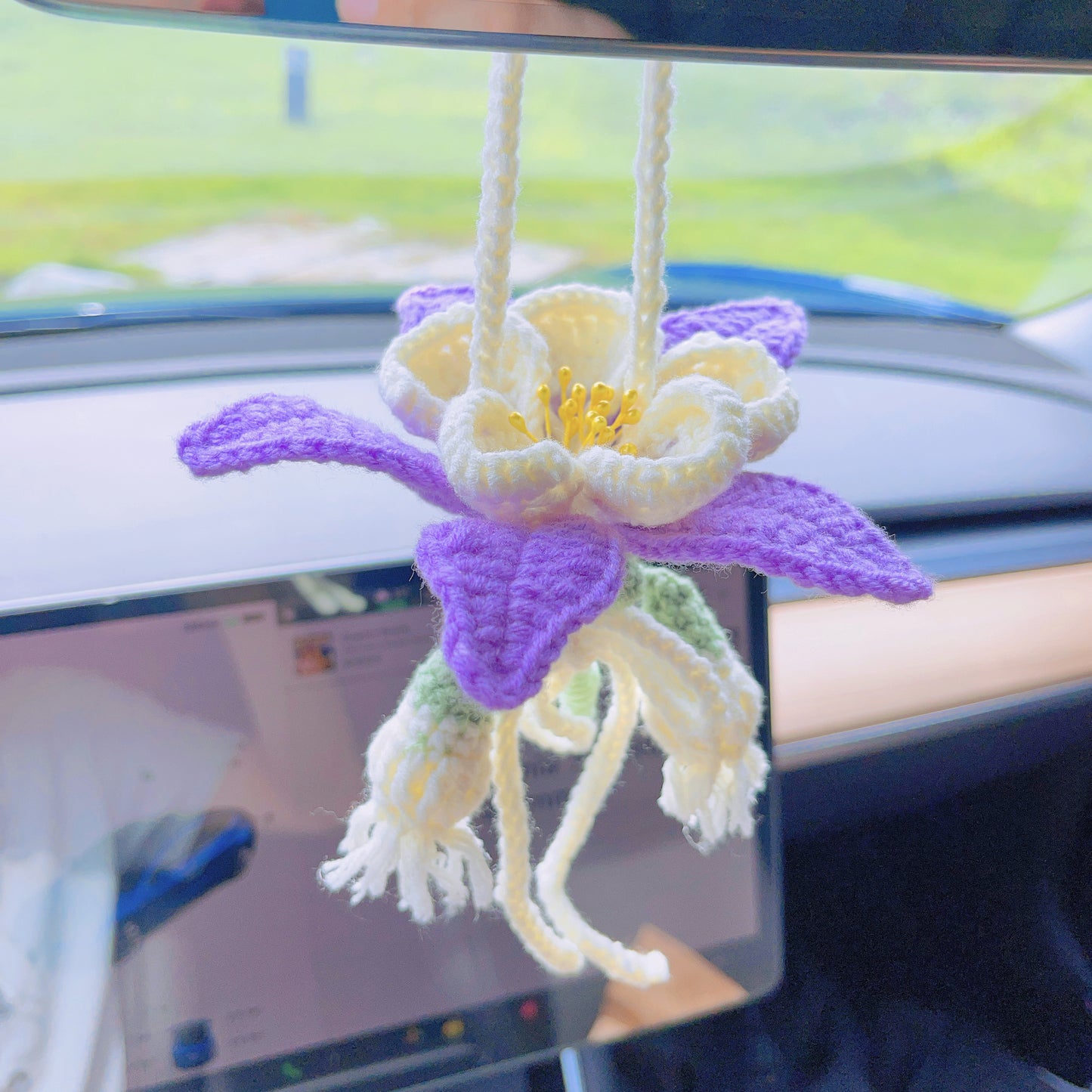 Colorado Blue Columbine Crochet Hanging Ornament