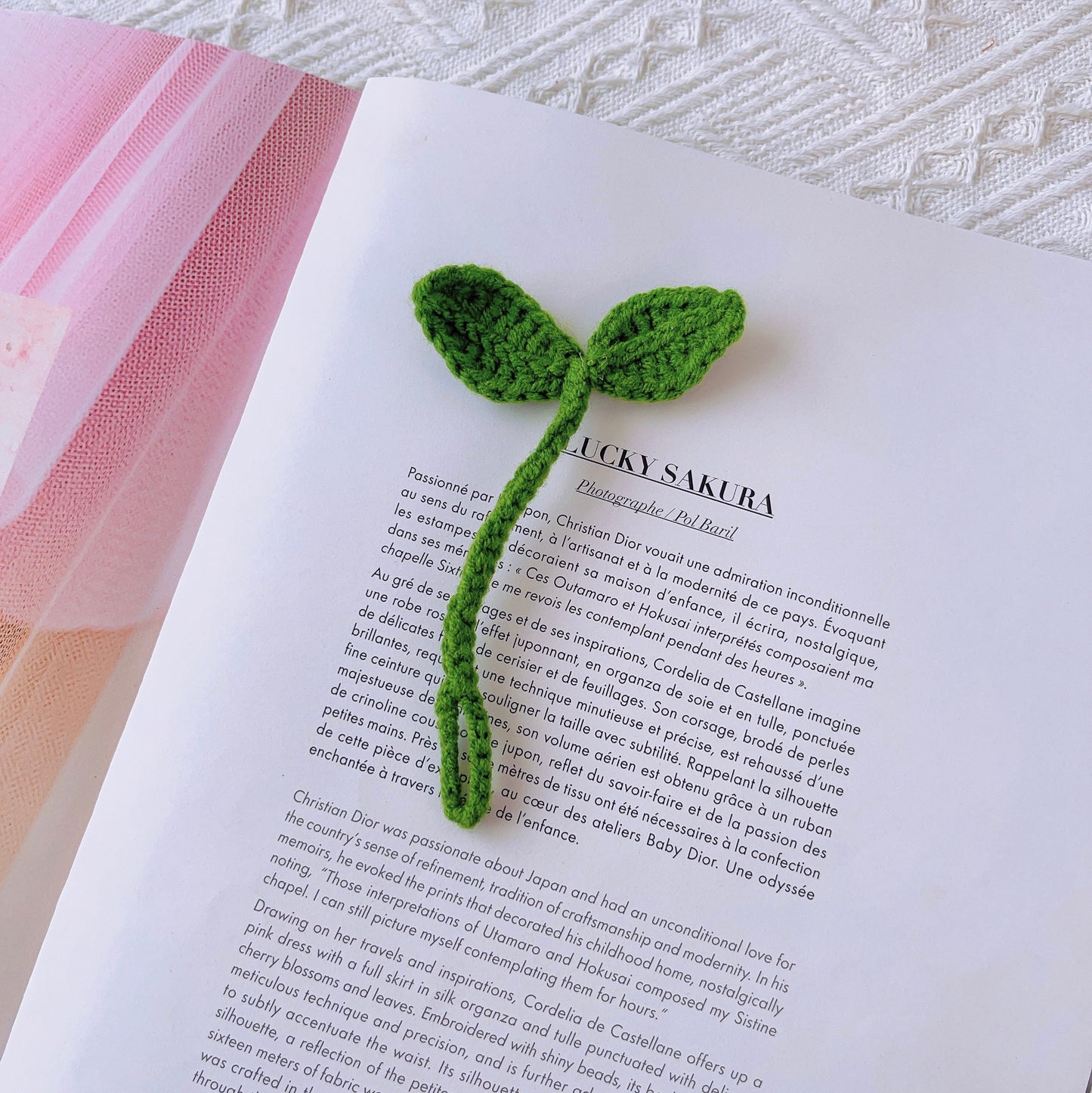 Crochet Sprout Leaf Accessory - Easter Bunny Ear Valentine's Heart Gift