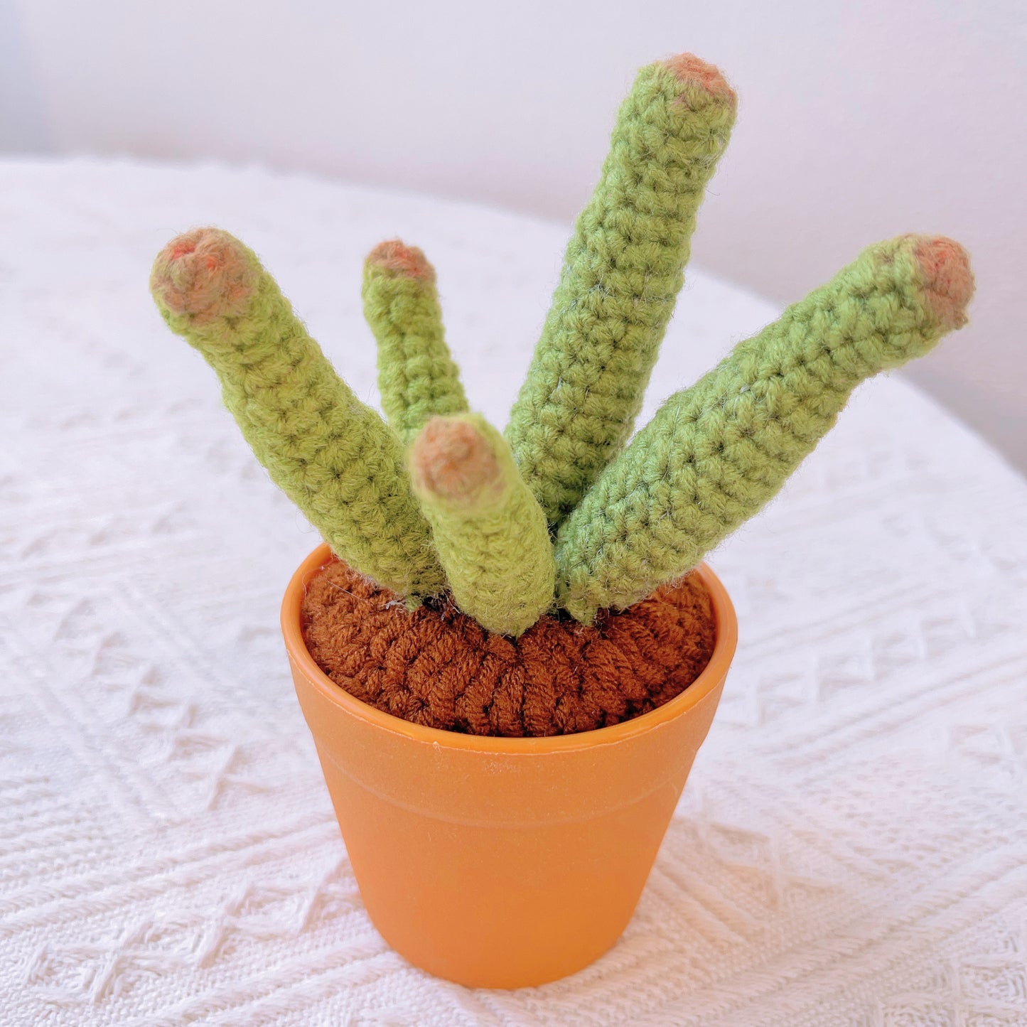 手鉤針織療癒馬鈴薯盆栽|多肉仙人掌腳踏車造型 - 獨特居家擺飾・生日禮物・辦公桌療癒小物