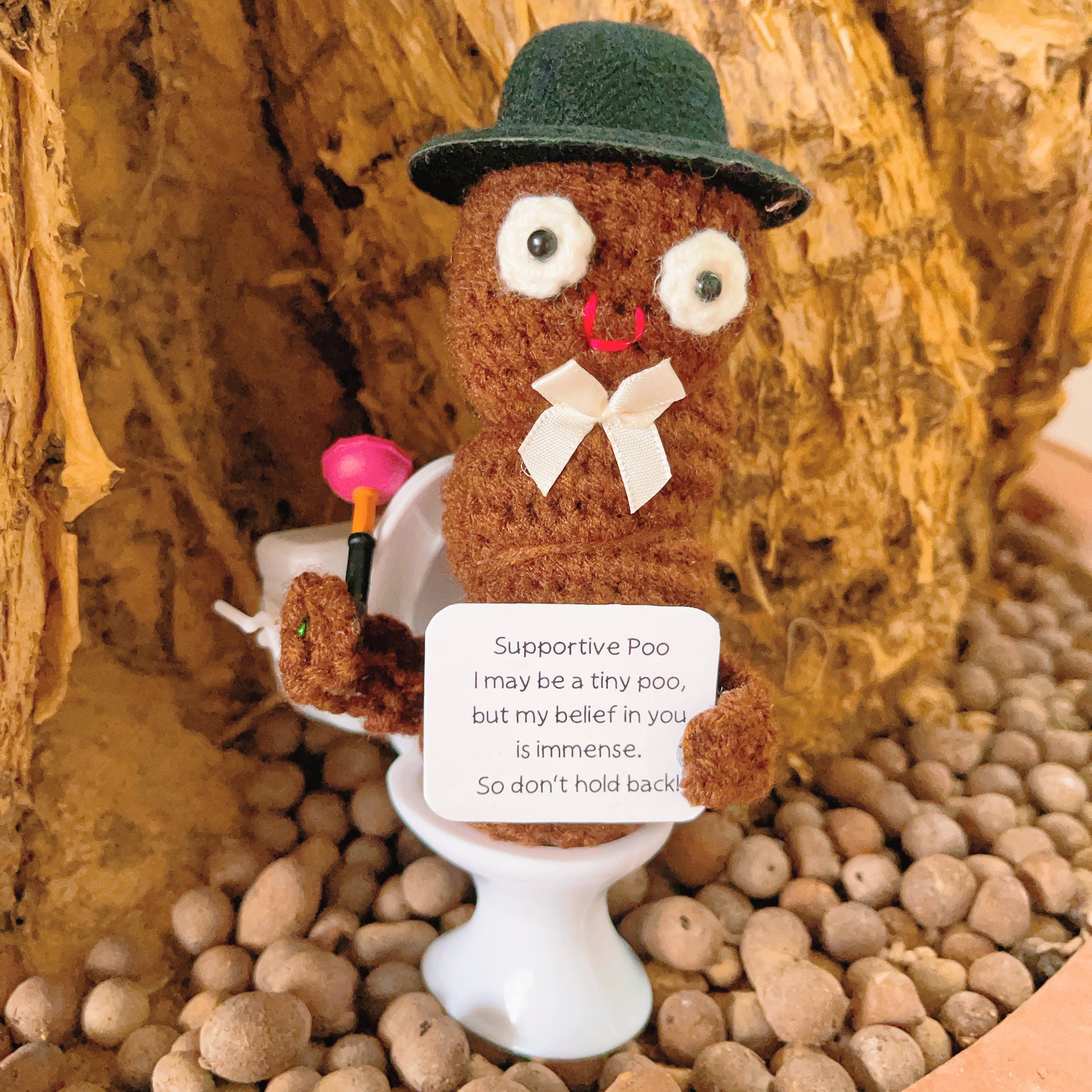 Handmade Custom Text Supportive Positive Bow Poo with Personalized Text Available Over the Hill Nurse Toilet Plumbers Gag Gift Do your Shit