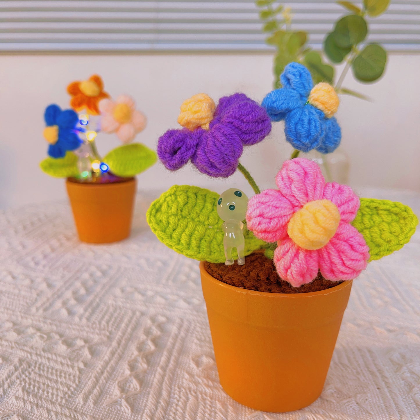 手工絎鉤泡芙盆栽植物 - 逼真仿真糕點 - 獨特家居裝飾 - 美食愛好者之選 - 手工精製 - 廁所裝飾藝術 - 絕佳婚禮禮物