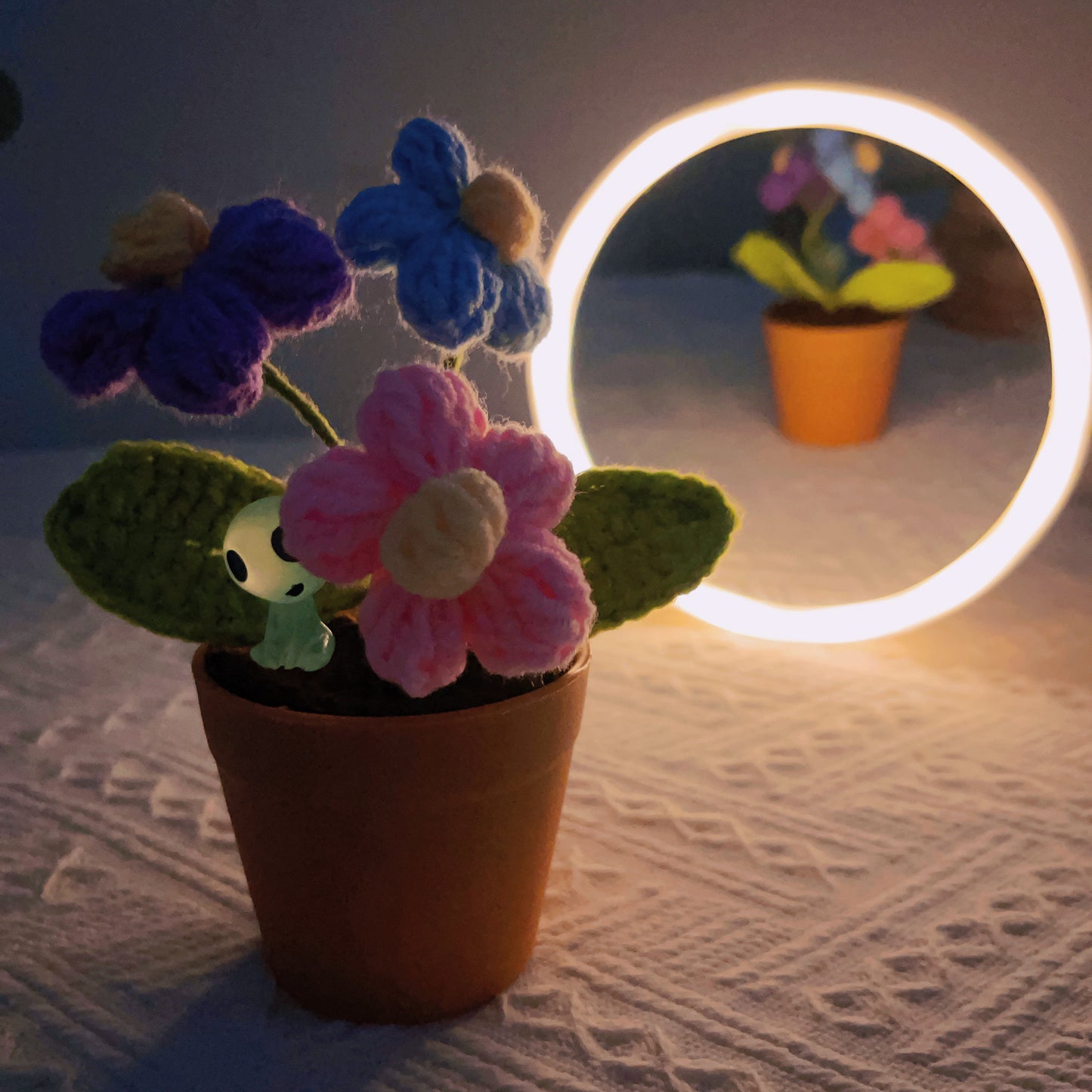 手工絎鉤泡芙盆栽植物 - 逼真仿真糕點 - 獨特家居裝飾 - 美食愛好者之選 - 手工精製 - 廁所裝飾藝術 - 絕佳婚禮禮物