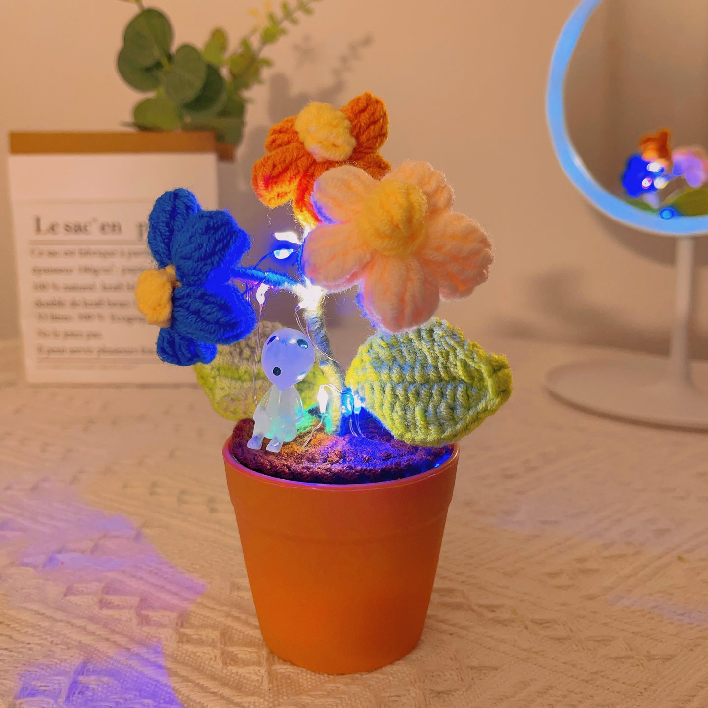 手工絎鉤泡芙盆栽植物 - 逼真仿真糕點 - 獨特家居裝飾 - 美食愛好者之選 - 手工精製 - 廁所裝飾藝術 - 絕佳婚禮禮物