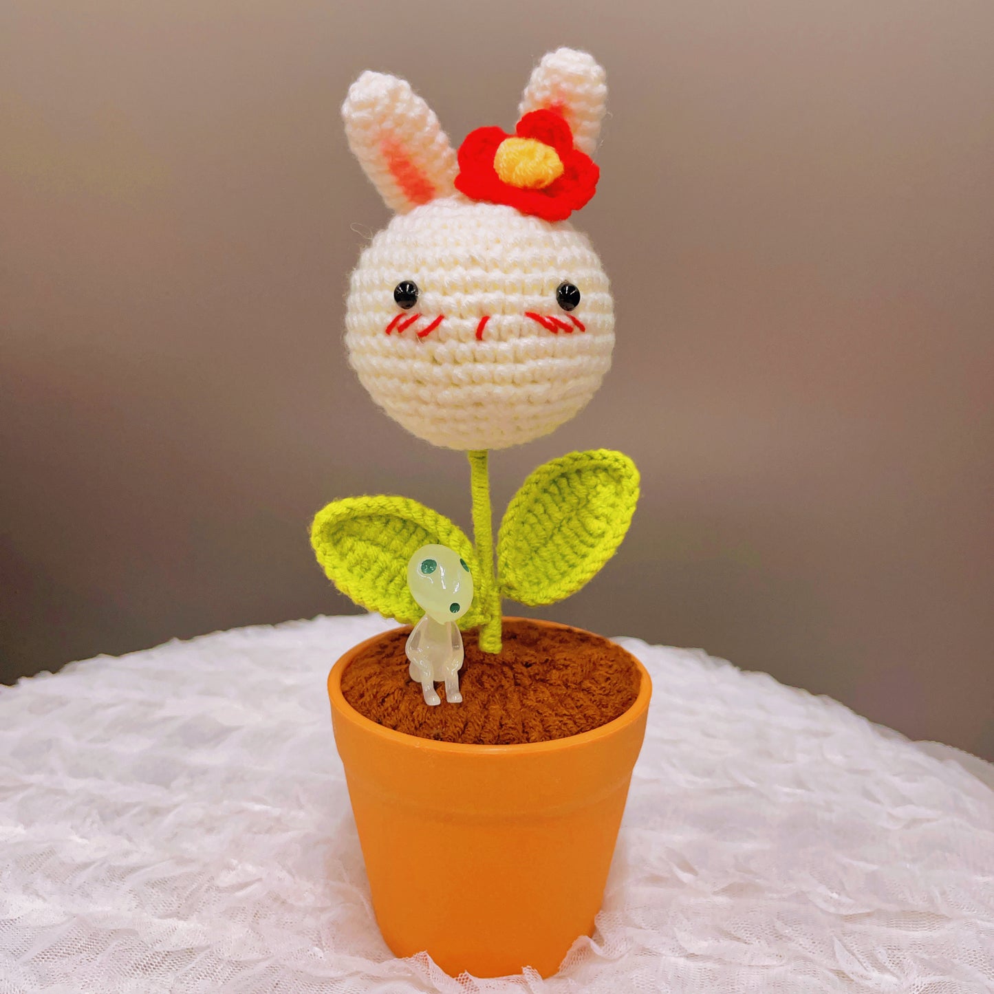 手工小兔子花盆 - 復活節可愛動物造型盆栽 - 迷人家居裝飾 - 送孩子和動物愛好者的完美禮物 - 手工精製