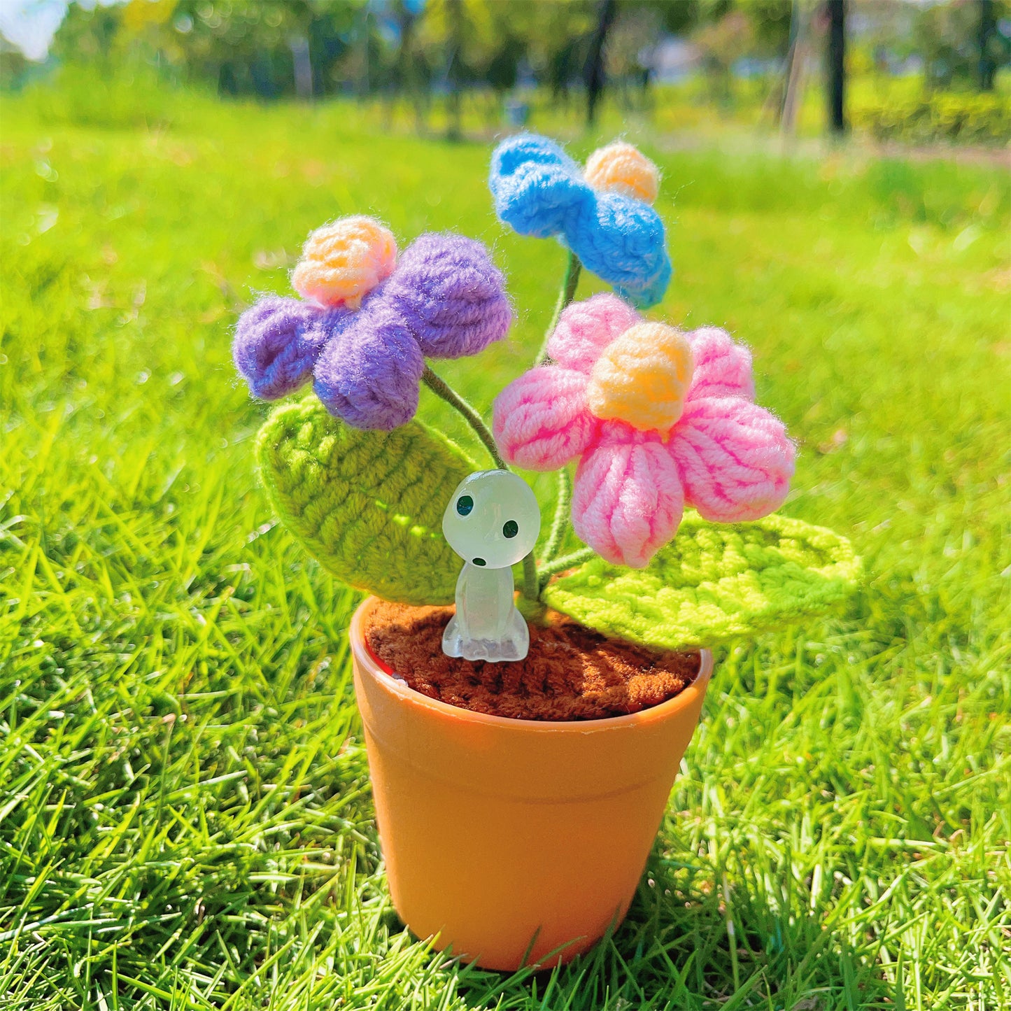 手工絎鉤泡芙盆栽植物 - 逼真仿真糕點 - 獨特家居裝飾 - 美食愛好者之選 - 手工精製 - 廁所裝飾藝術 - 絕佳婚禮禮物