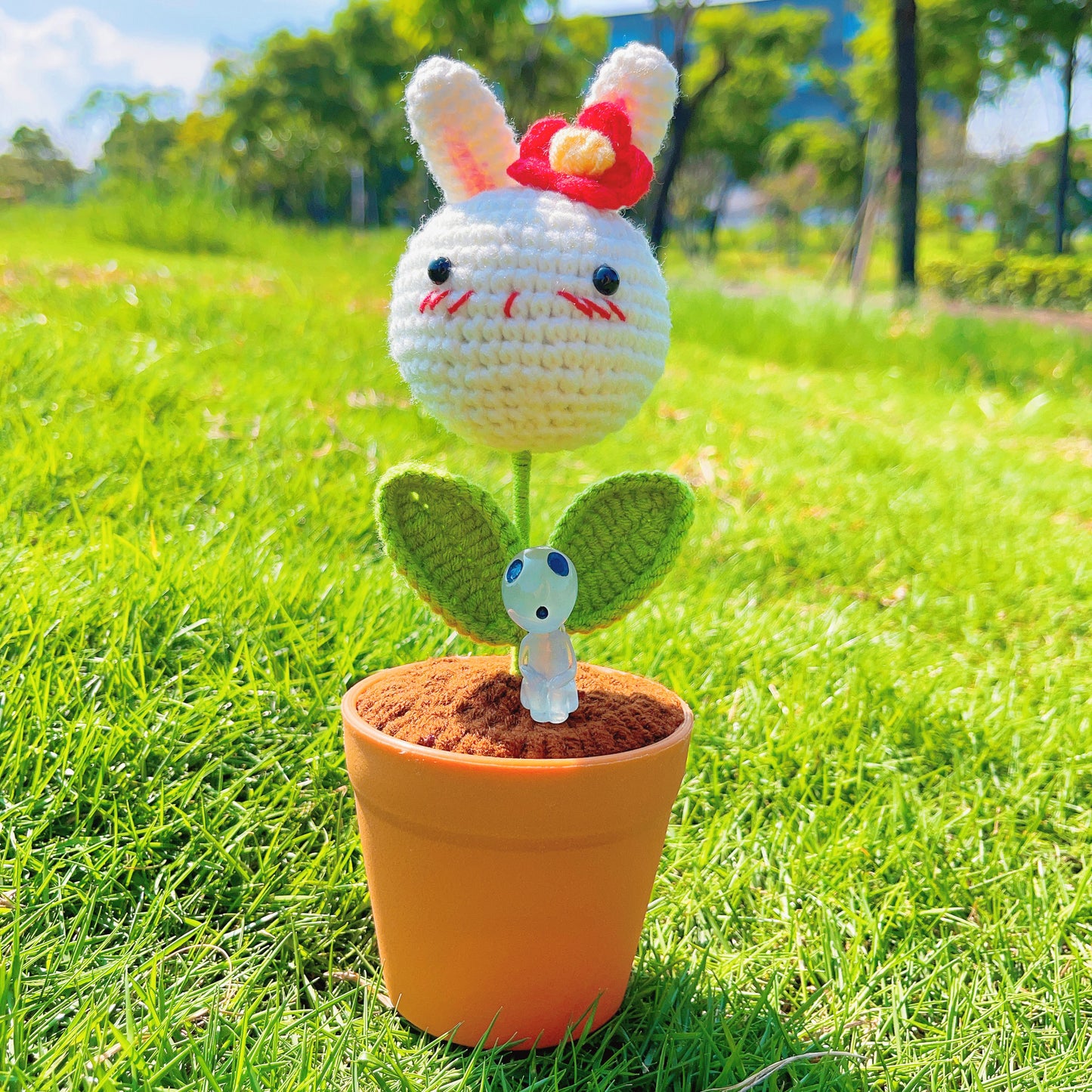 手工小兔子花盆 - 復活節可愛動物造型盆栽 - 迷人家居裝飾 - 送孩子和動物愛好者的完美禮物 - 手工精製