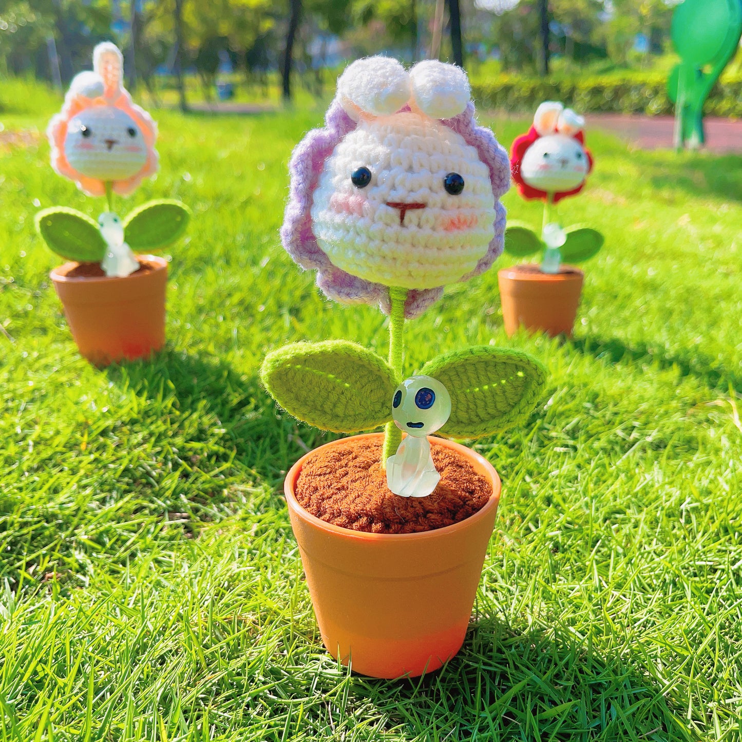 Handmade Crochet Bunny Head Plant - Cute Animal Planter - Adorable Home Decor - Perfect Gift for Kids and Animal Lovers - Handcrafted