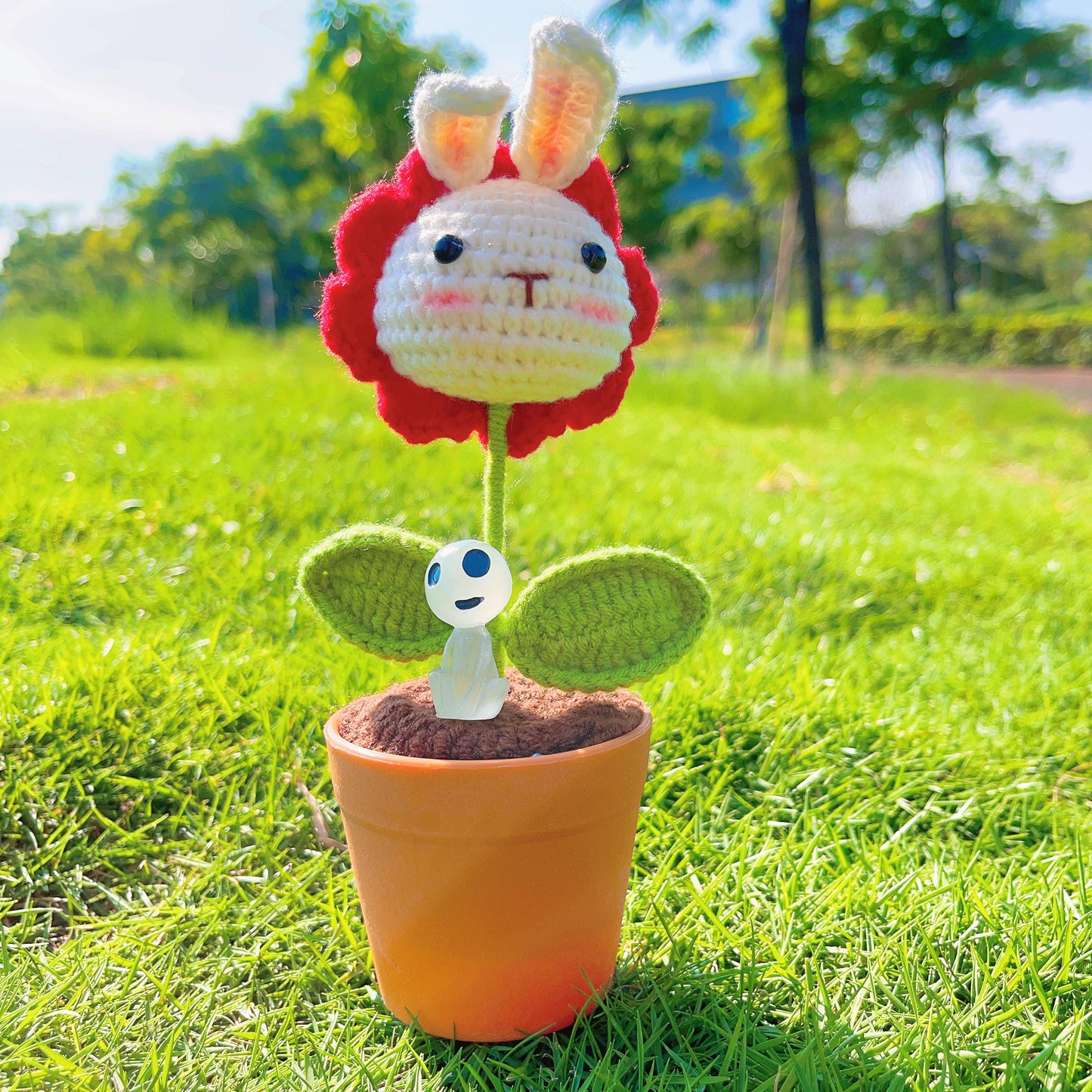 Handmade Crochet Bunny Head Plant - Cute Animal Planter - Adorable Home Decor - Perfect Gift for Kids and Animal Lovers - Handcrafted