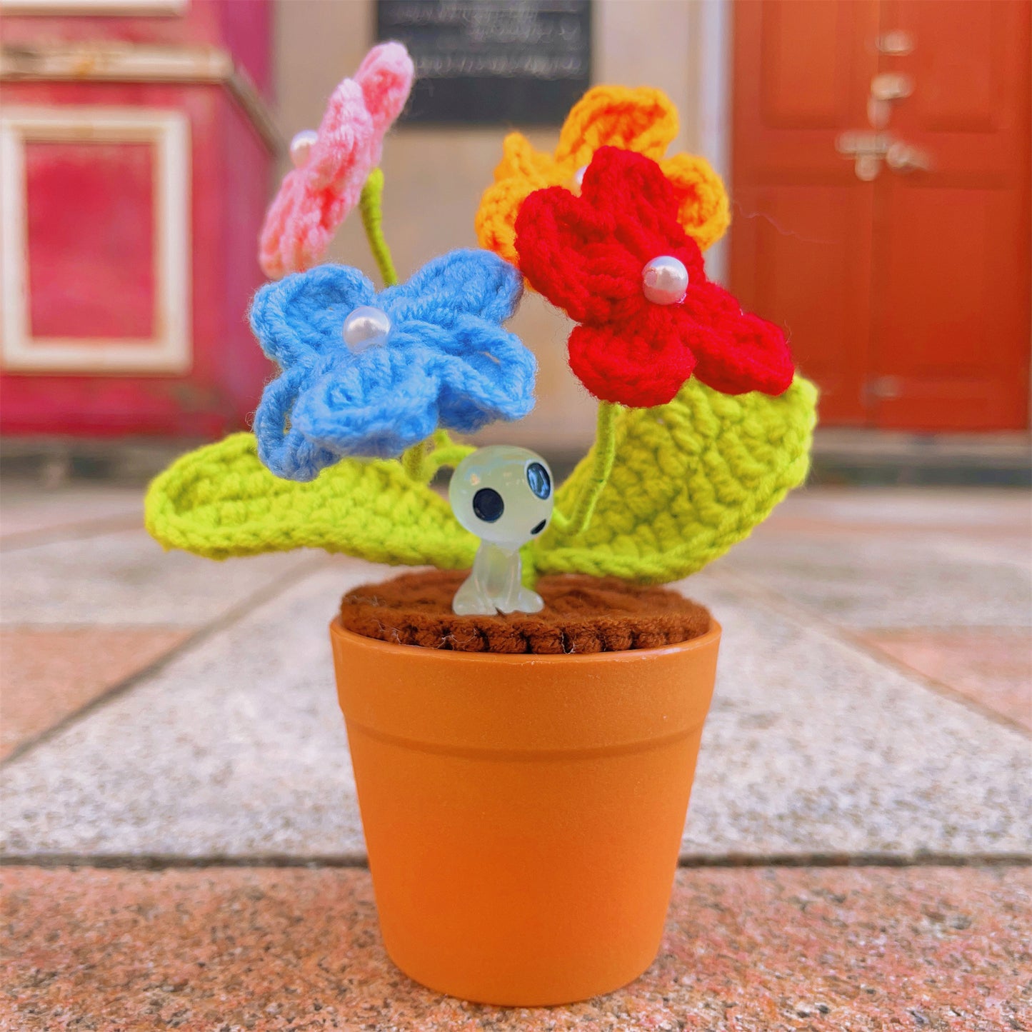 Handmade Crochet Forget-Me-Not Plant - Realistic Faux Flower - Unique Home Decor - Plant Lovers - Handcrafted - Unique Wedding Gift
