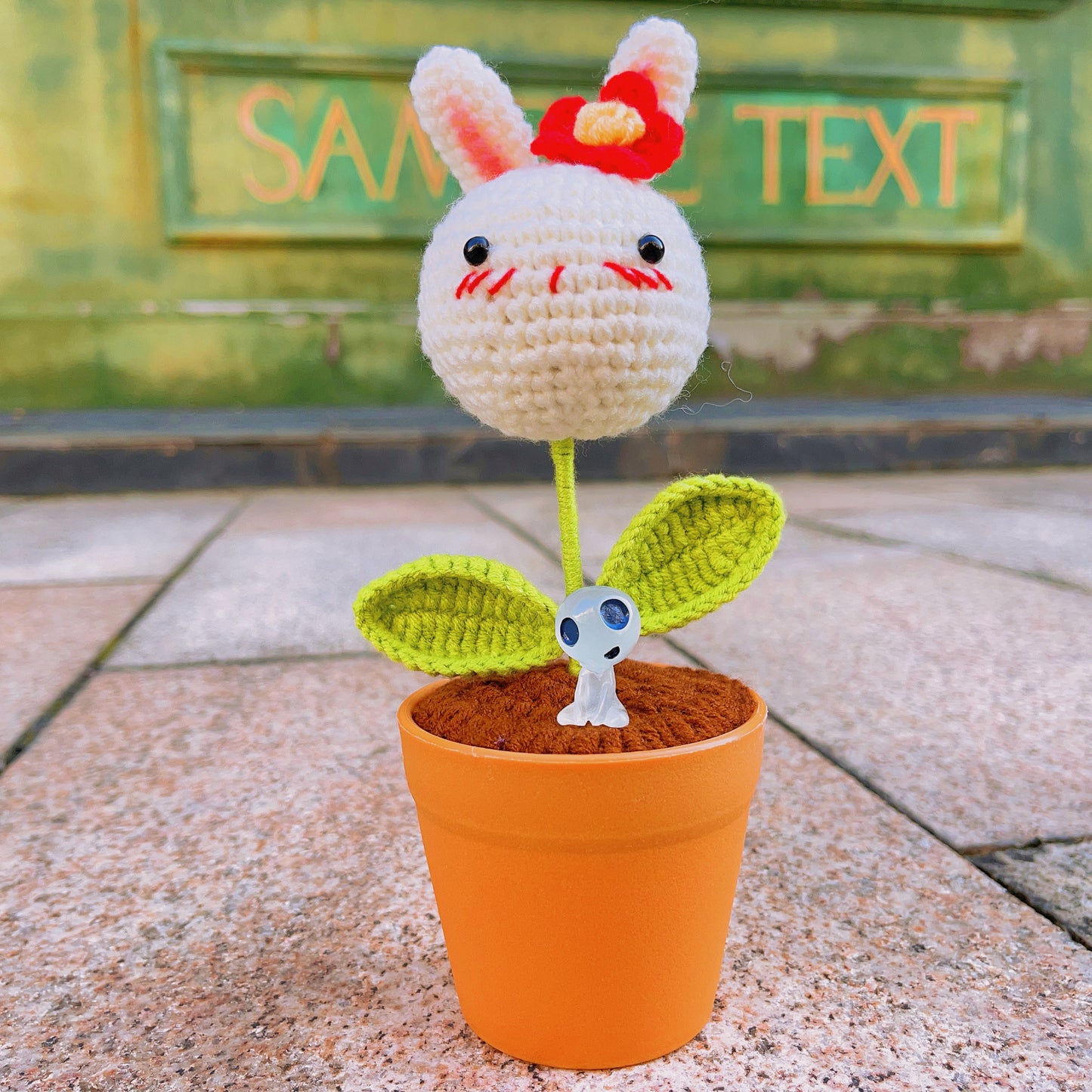 手工小兔子花盆 - 復活節可愛動物造型盆栽 - 迷人家居裝飾 - 送孩子和動物愛好者的完美禮物 - 手工精製