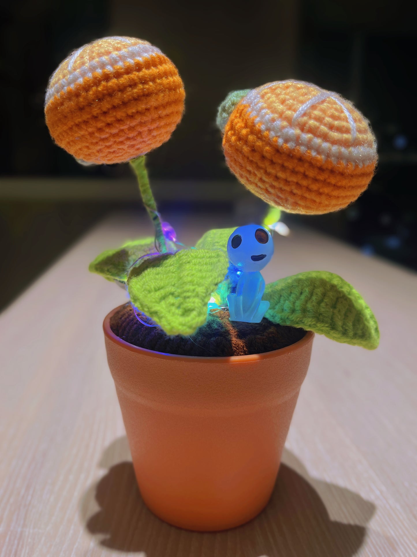 手工製作柑橘造型鉤針編織盆栽 - 可愛家居裝飾 - 逼真仿真植物 - 送植物愛好者的完美禮物 - 手工精製