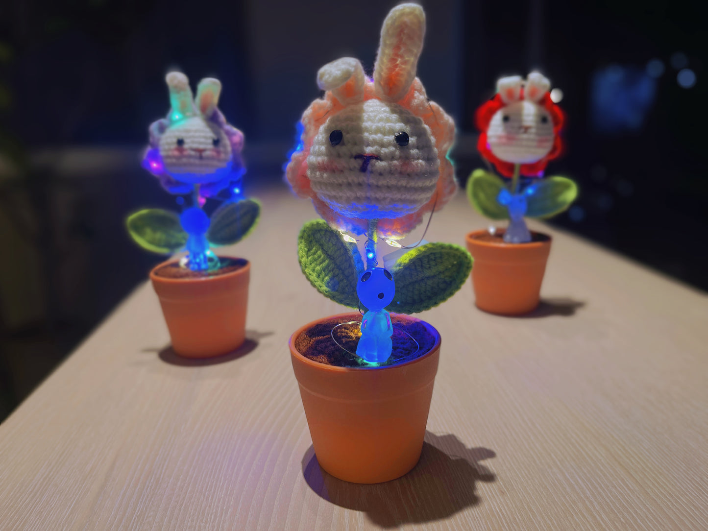 Handmade Crochet Bunny Head Plant - Cute Animal Planter - Adorable Home Decor - Perfect Gift for Kids and Animal Lovers - Handcrafted