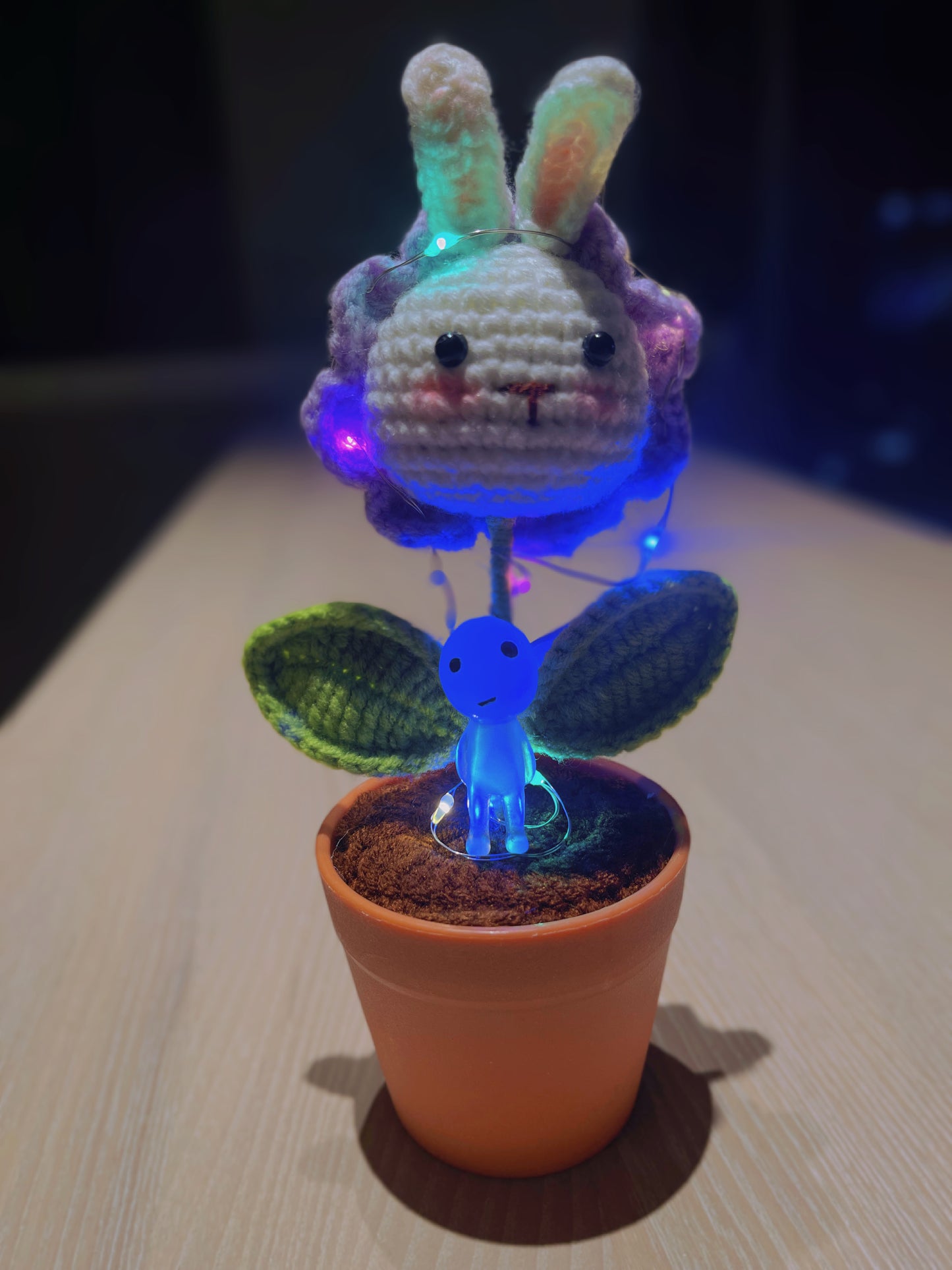 Handmade Crochet Bunny Head Plant - Cute Animal Planter - Adorable Home Decor - Perfect Gift for Kids and Animal Lovers - Handcrafted