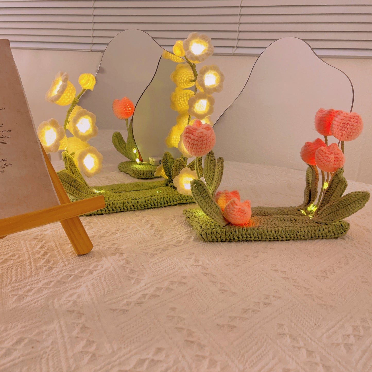 Blossom Reflections: Handcrafted Crochet Mirror Décor for Makeup, Gifts, Girls, Mother's Day Dressing Mirror Dormitory Gift for Her Valentines New Year College