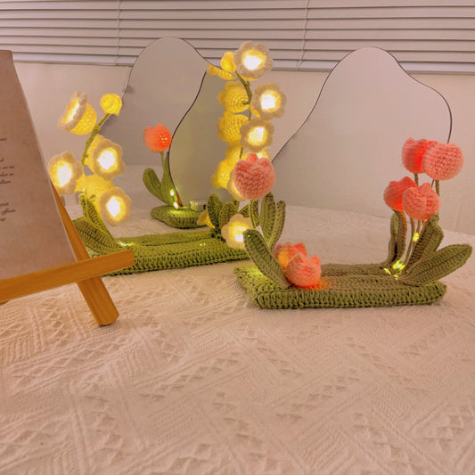 Blossom Reflections: Handcrafted Crochet Mirror Décor for Makeup, Gifts, Girls, Mother's Day Dressing Mirror Dormitory Gift for Her Valentines New Year College