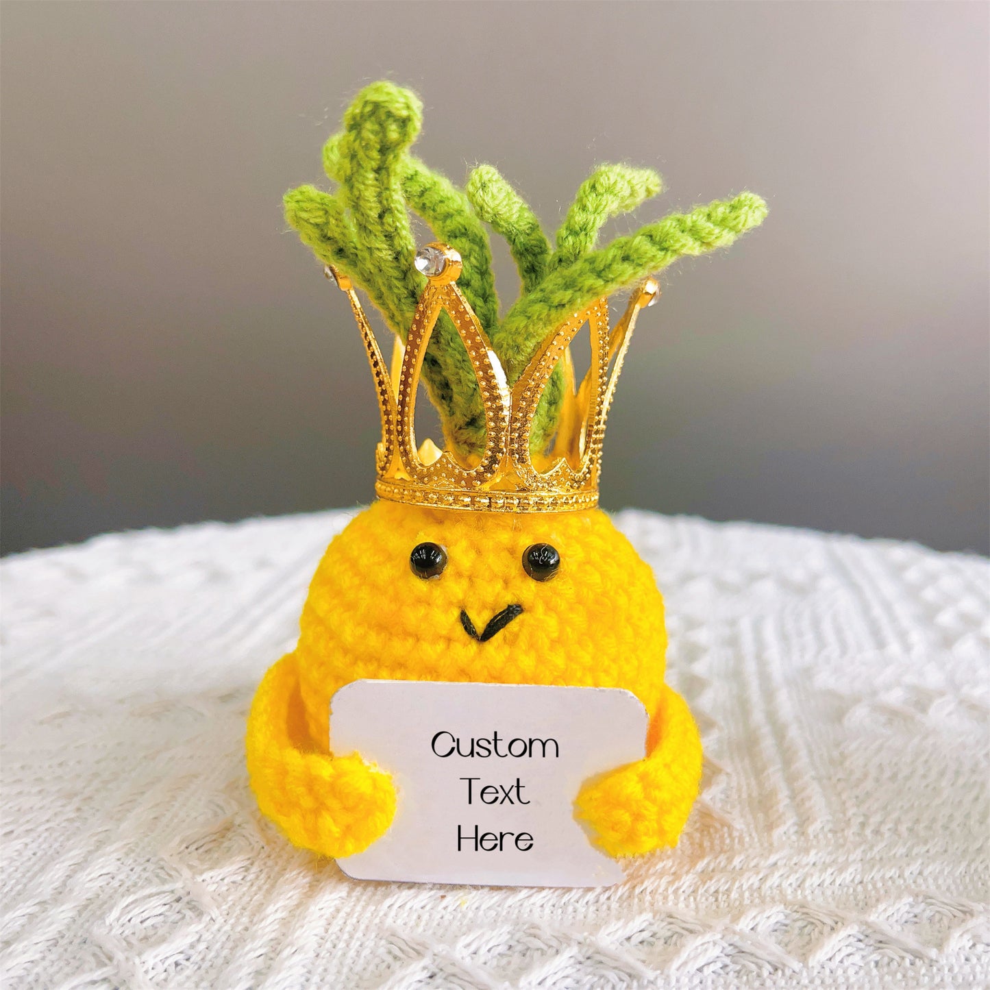 客製化文字絨鉤驕傲鳳梨與花盆組合套裝