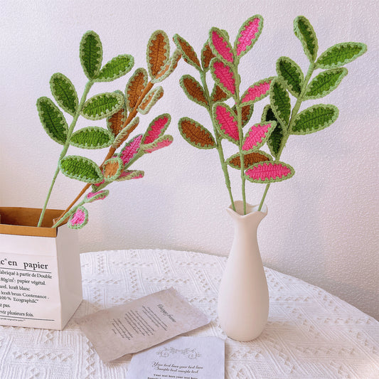 手工鉤針刺繡蕾絲裝飾葉片——適用於花瓶中心裝飾的婚禮雅致家居點綴精品