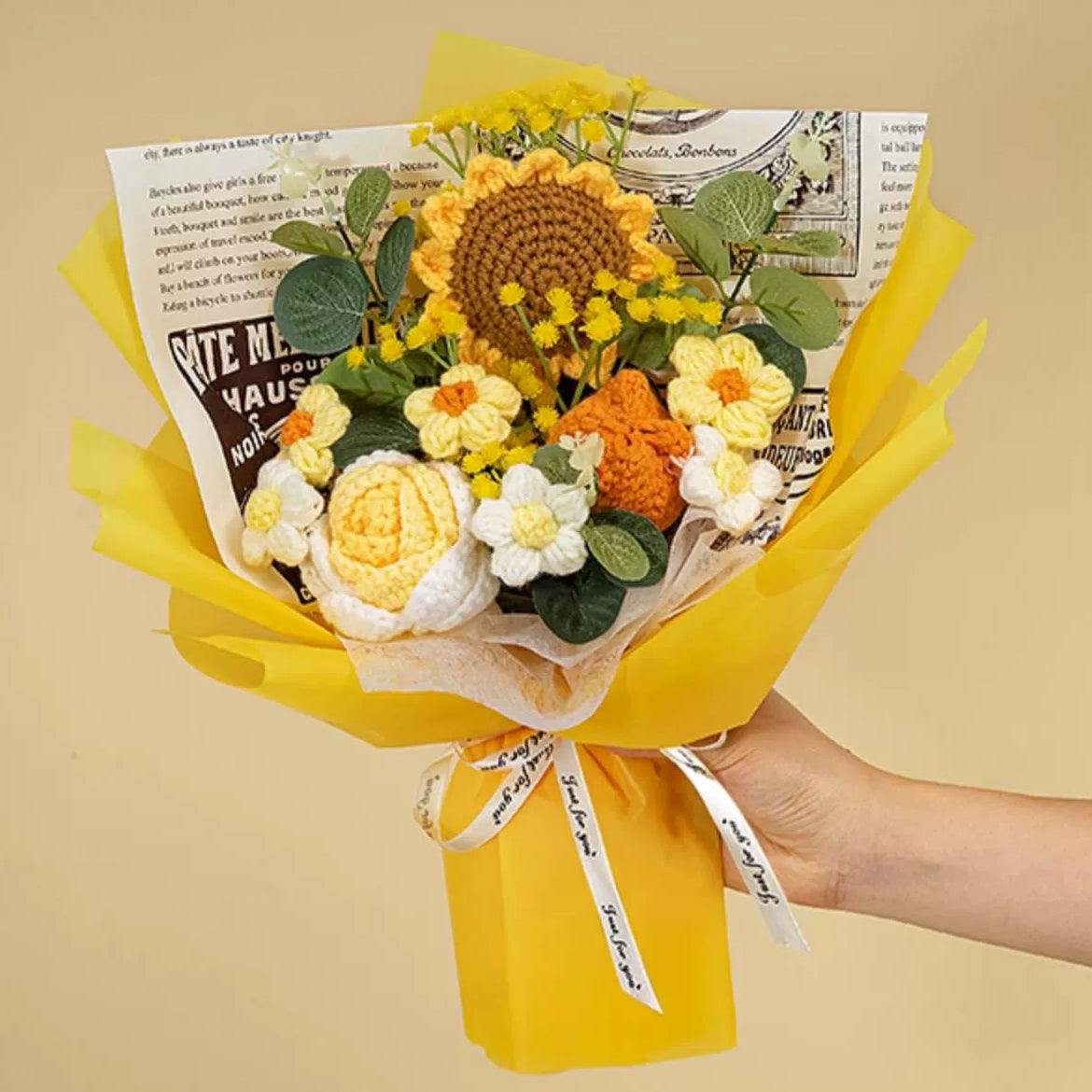 綻放鉤織之美:向日葵、玫瑰、鬱金香等花束,適合慶祝、表白、道歉、打氣