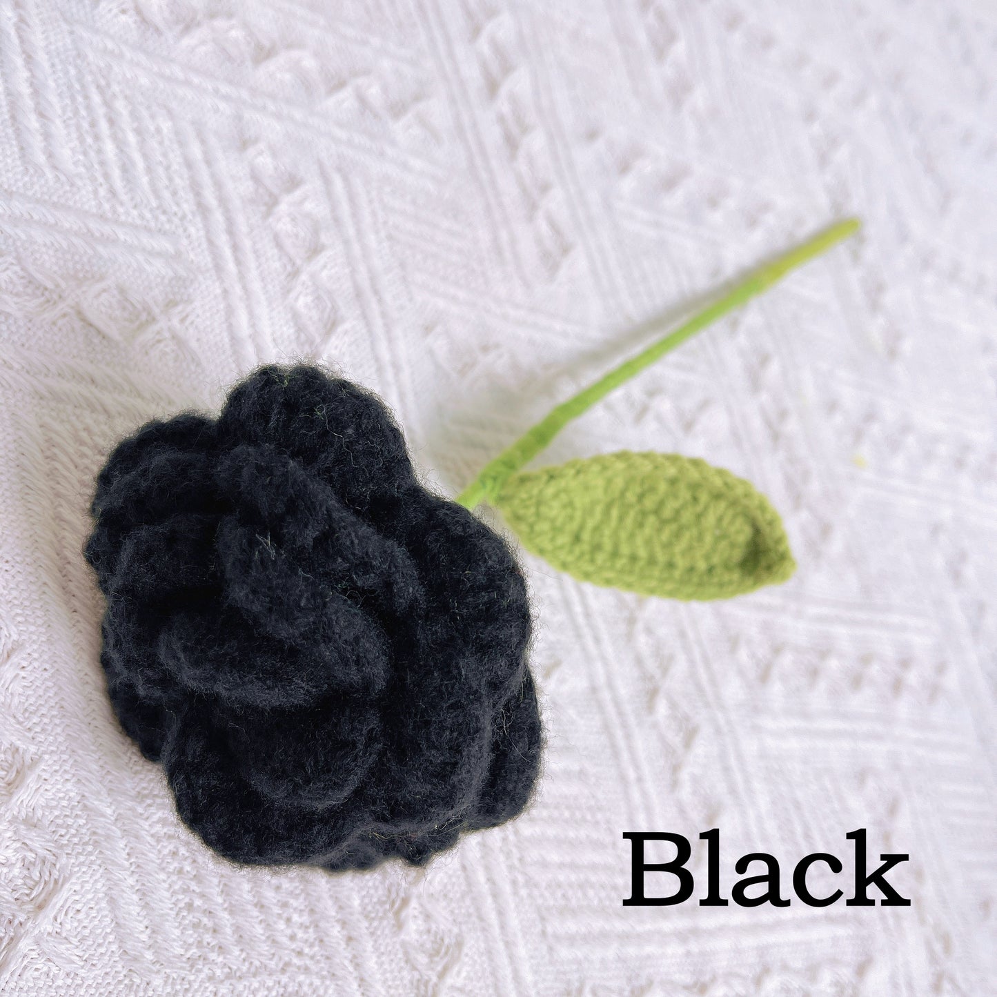 手工鉤織外翻玫瑰——毛線精製,家居裝飾,禮物首選,浪漫迷人,象徵之花,仿真花卉,情人節佳選