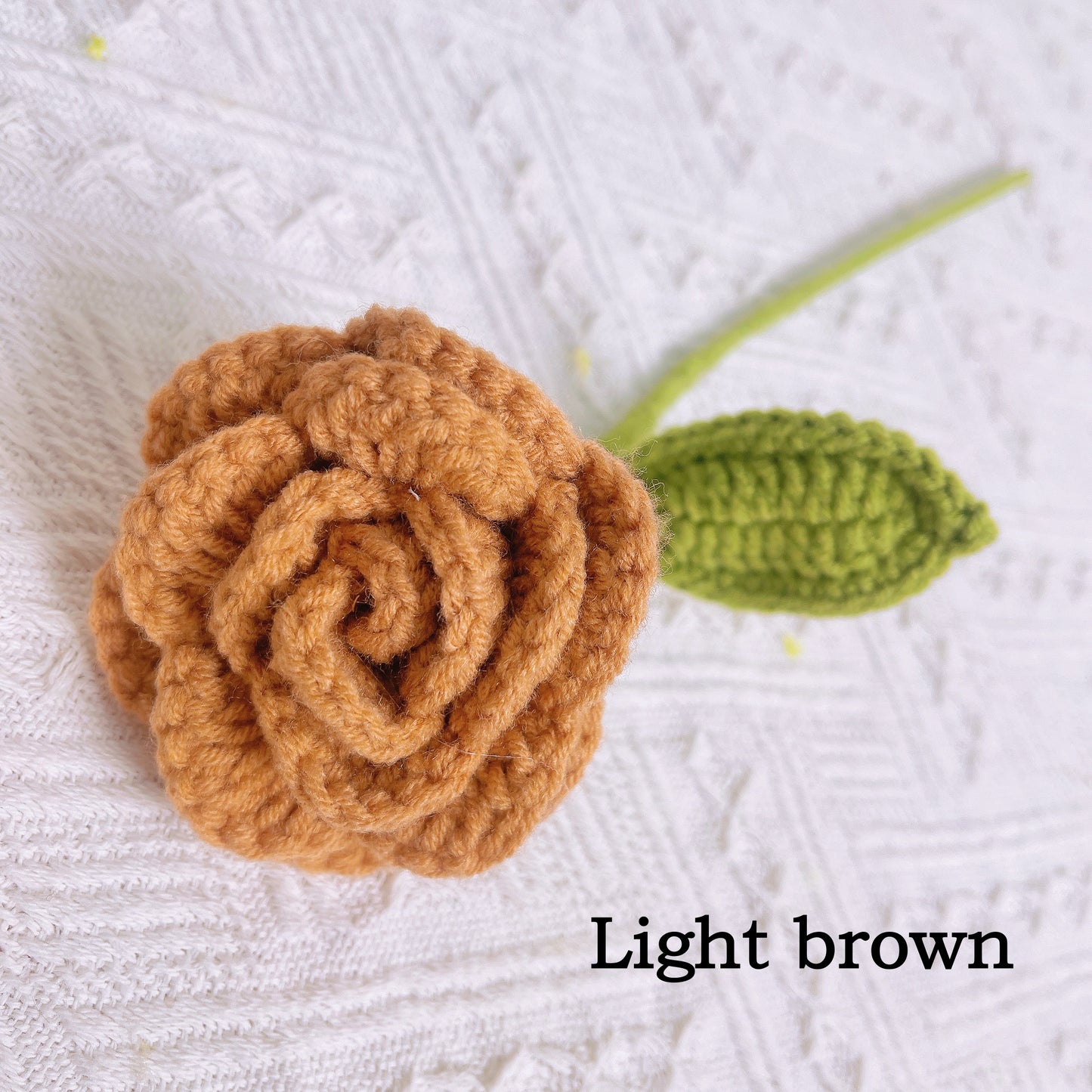 手工鉤織外翻玫瑰——毛線精製,家居裝飾,禮物首選,浪漫迷人,象徵之花,仿真花卉,情人節佳選