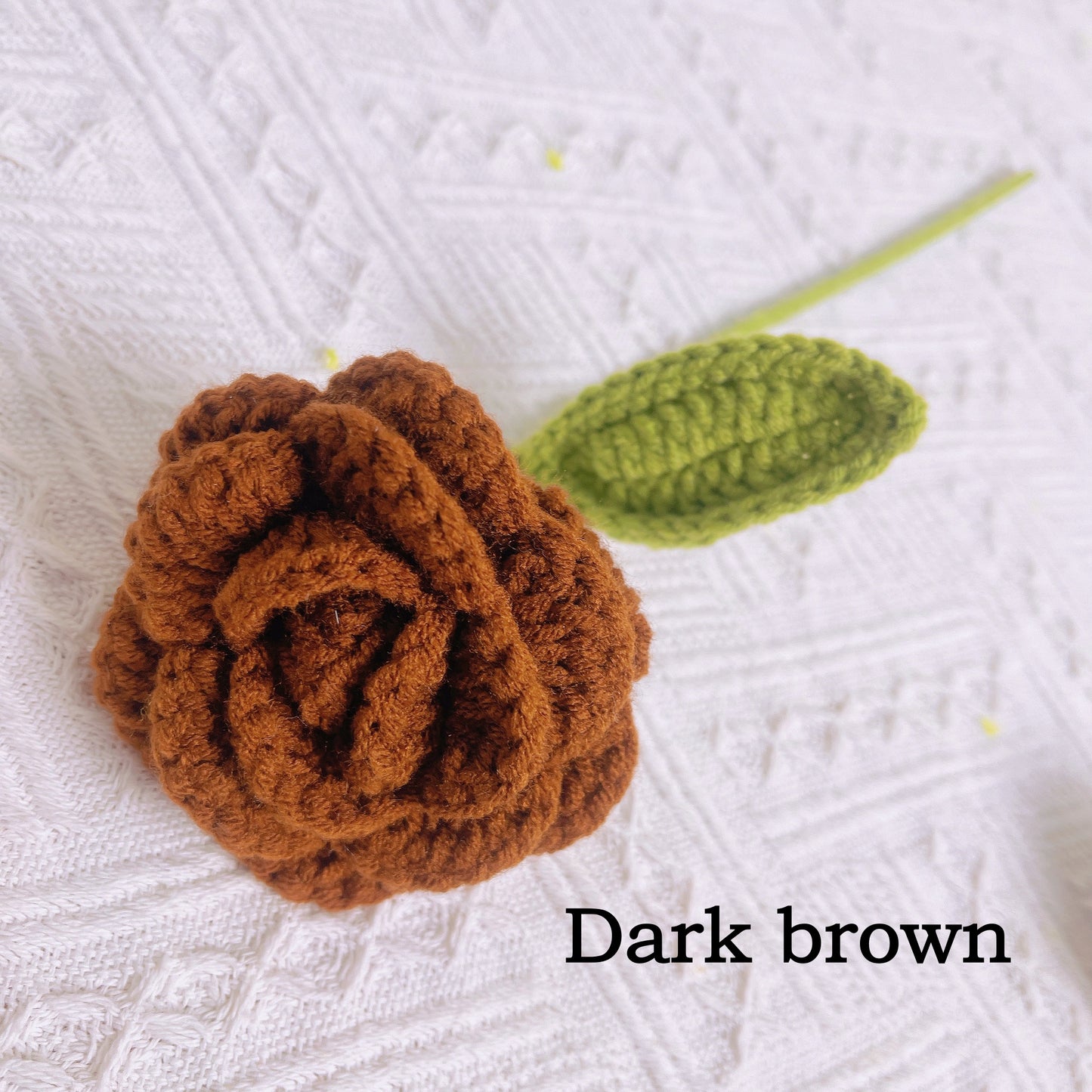 手工鉤織外翻玫瑰——毛線精製,家居裝飾,禮物首選,浪漫迷人,象徵之花,仿真花卉,情人節佳選