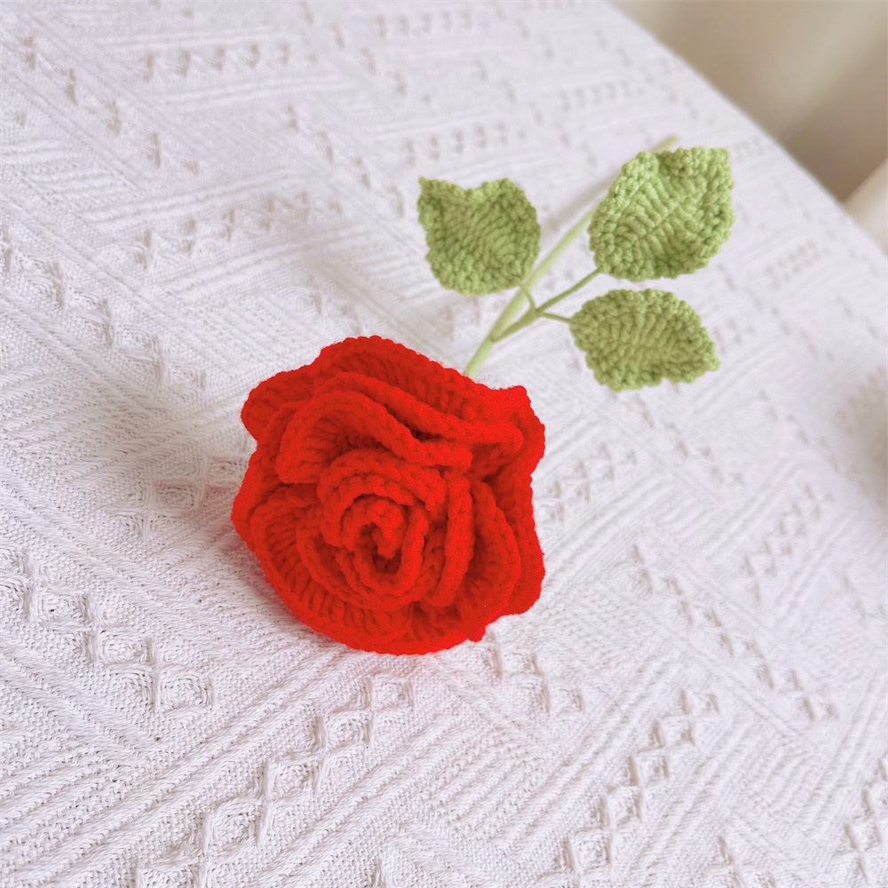 迷人鉤針花藝花束——靈感源自永恆之美與公主童話,適用於婚禮、週年紀念、情人節、告白、道歉、家居裝飾——無過敏原、永恆不凋的完美佈置