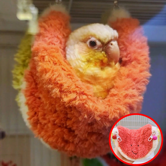 Watermelon Design Handcrafted Parrot Nesting Box - Adjustable Cotton Shape with Hooks & Bells for Indoor Bird Cages ((Parakeet/Budgie, Cockatiel, Finch, Lovebird, Monk Parakeet, Dove, Parrotlet, Sparrow)