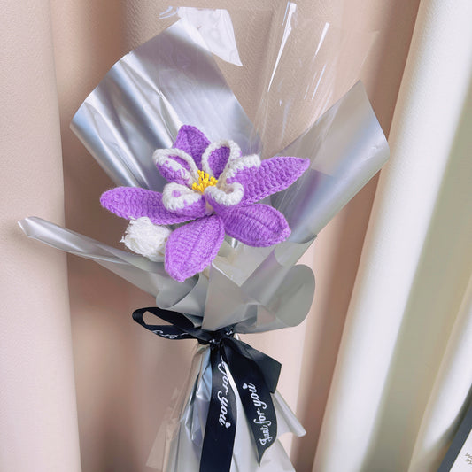 February Birth Month Handcrafted Bouquet of Purple Violets  - Ready to Gift Birthday Flower Arrangement