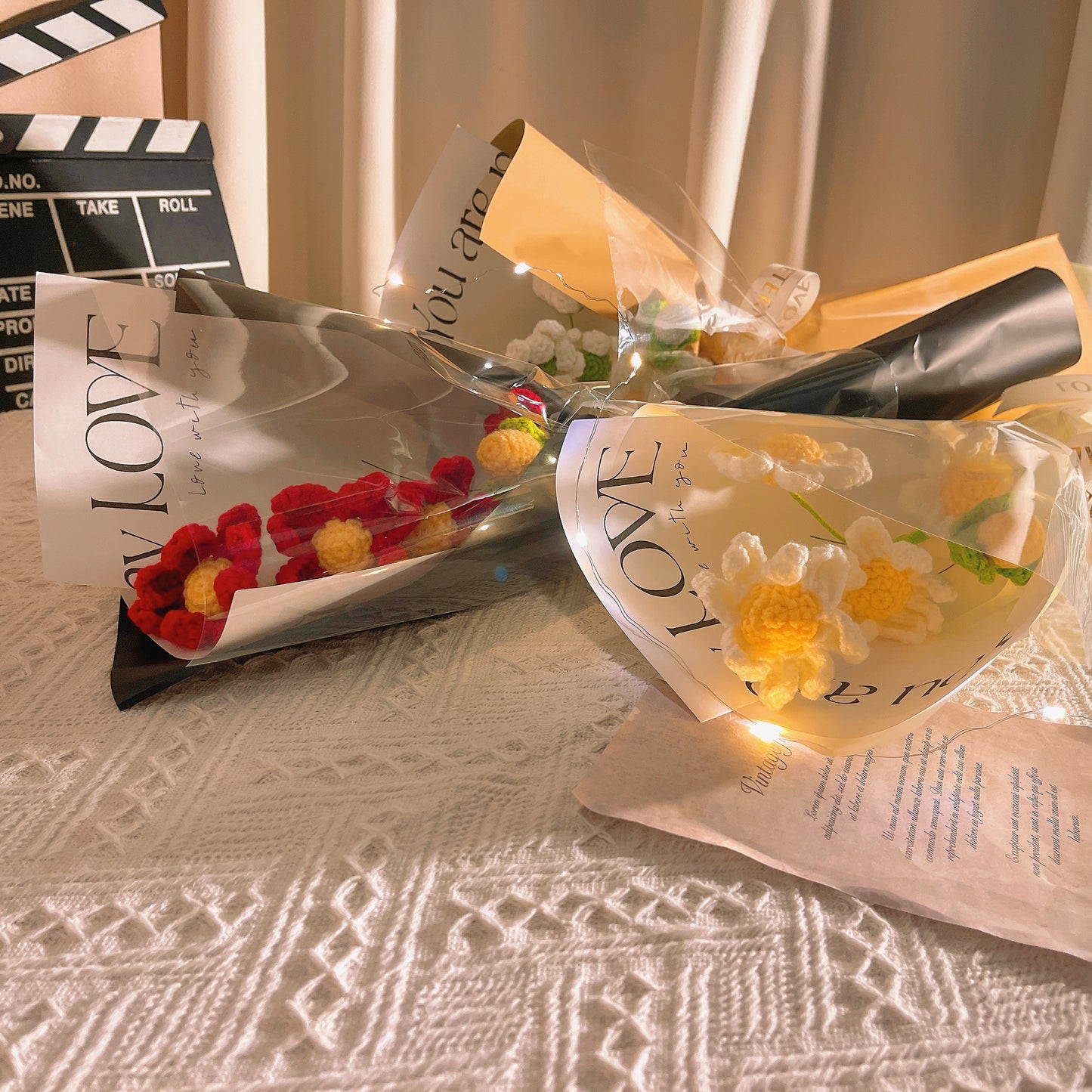 11月出生月菊花花束-手工鉤編單莖媽媽生日插花驚喜慶典