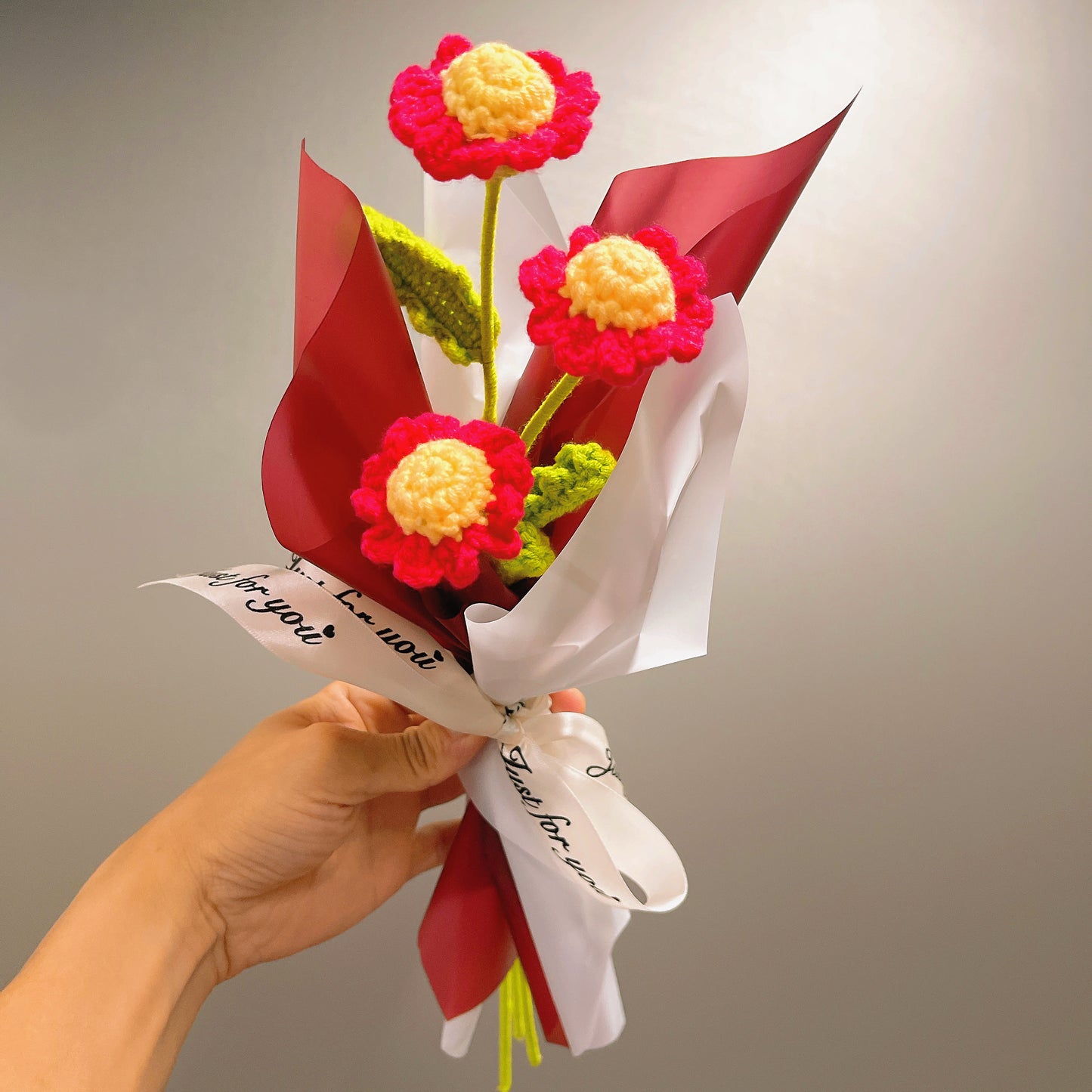 April Birth Month Blooms: Handcrafted Bouquet of 3 Daisies - Birthday Flower Celebrating Special Occasions