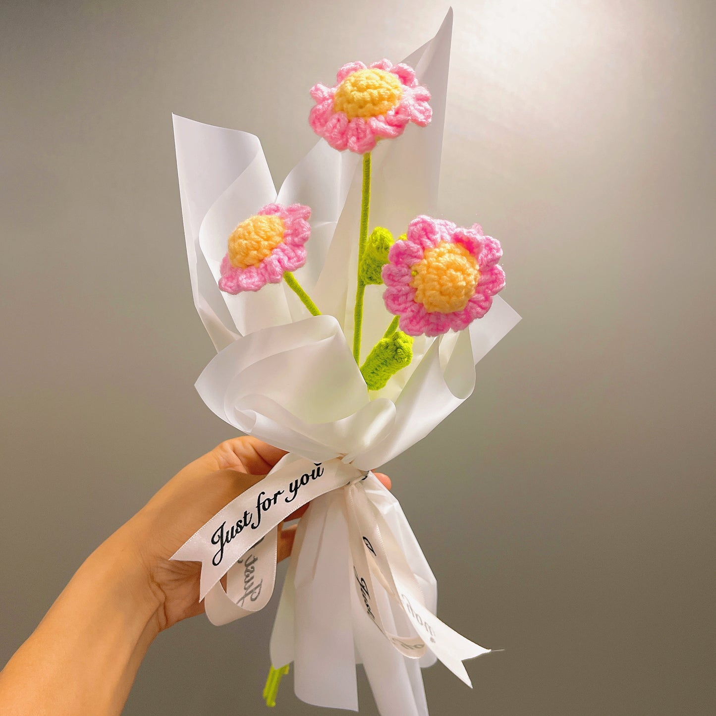 April Birth Month Blooms: Handcrafted Bouquet of 3 Daisies - Birthday Flower Celebrating Special Occasions