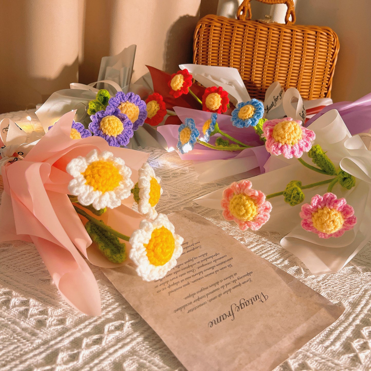 April Birth Month Blooms: Handcrafted Bouquet of 3 Daisies - Birthday Flower Celebrating Special Occasions