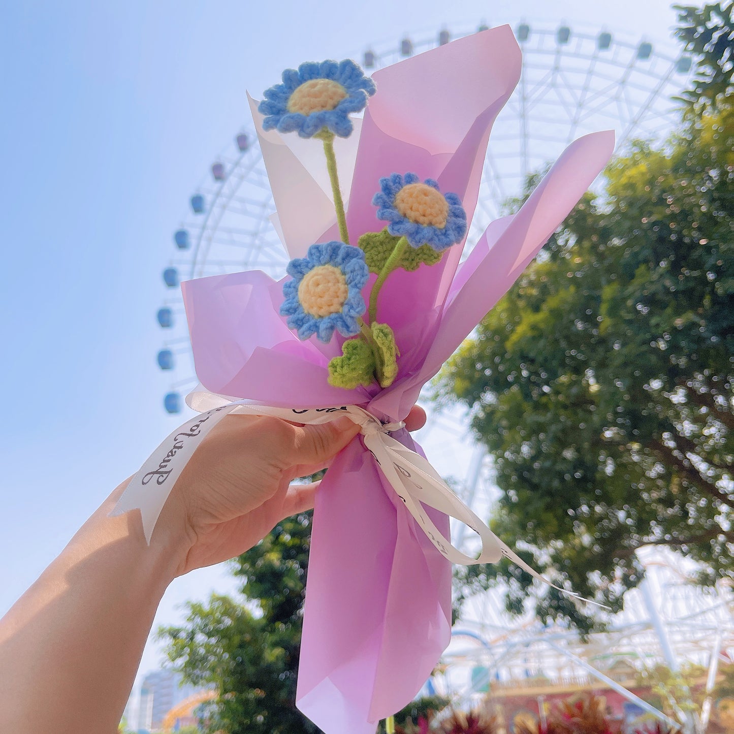 April Birth Month Blooms: Handcrafted Bouquet of 3 Daisies - Birthday Flower Celebrating Special Occasions