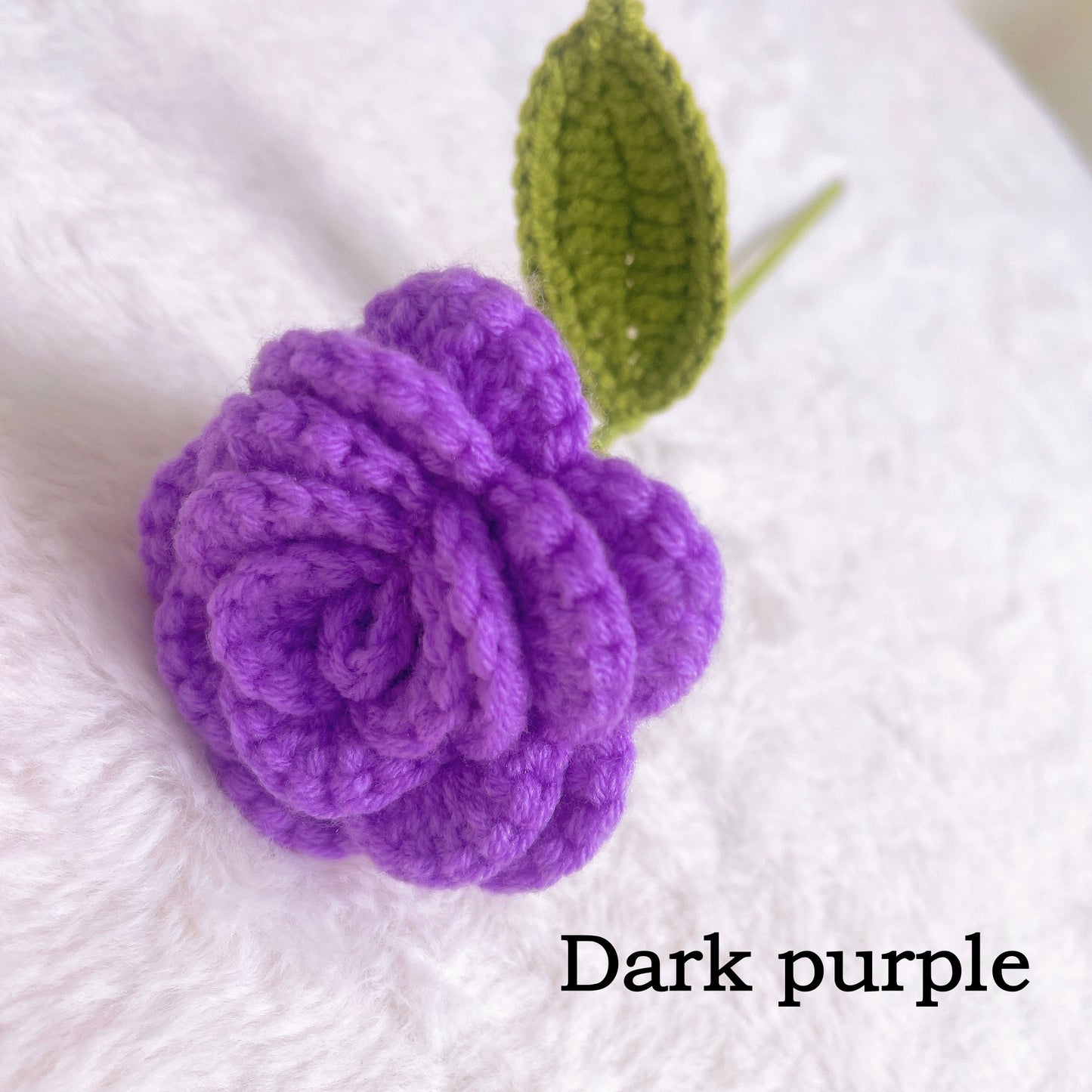 手工鉤織外翻玫瑰——毛線精製,家居裝飾,禮物首選,浪漫迷人,象徵之花,仿真花卉,情人節佳選