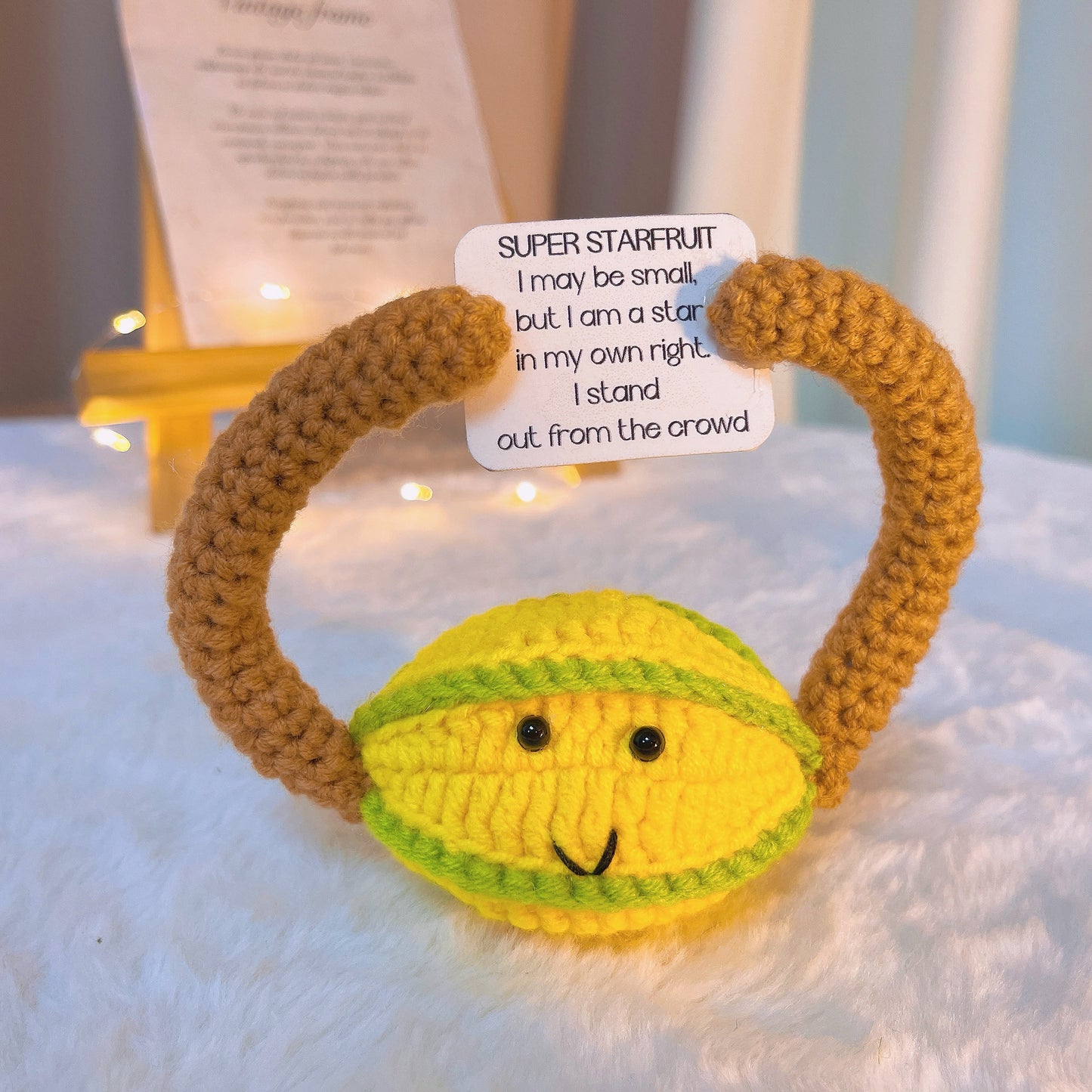 Handcrafted Super Starfruit Positive with Customizable Inspirational Message - Uplifting Cheer Up High School University Graduation Job Change Gift